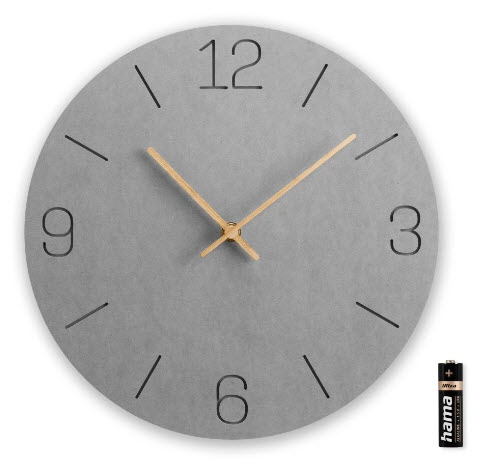 Hama Wanduhr Kreta Quarzuhr analog MDF eingravierte Ziffern O 30 cm, Ansicht 2