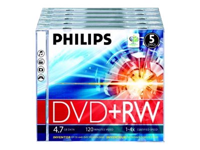 Philips DW4S4J05F - 5 x DVD+RW - 4.7 GB (120 Min.), Ansicht 2