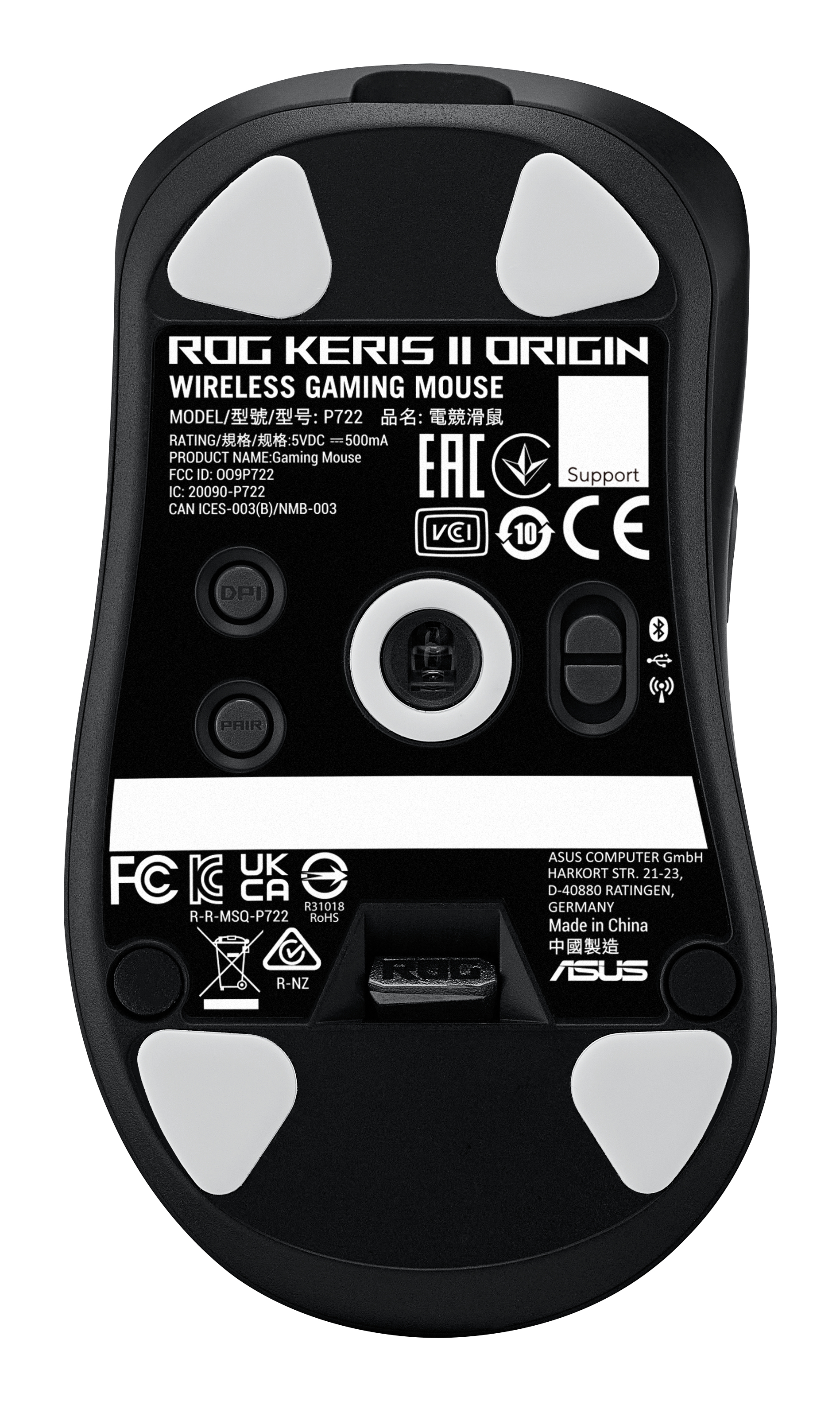 ASUS ROG Keris II Origin - Maus - ergonomisch - schwarz, Ansicht 4