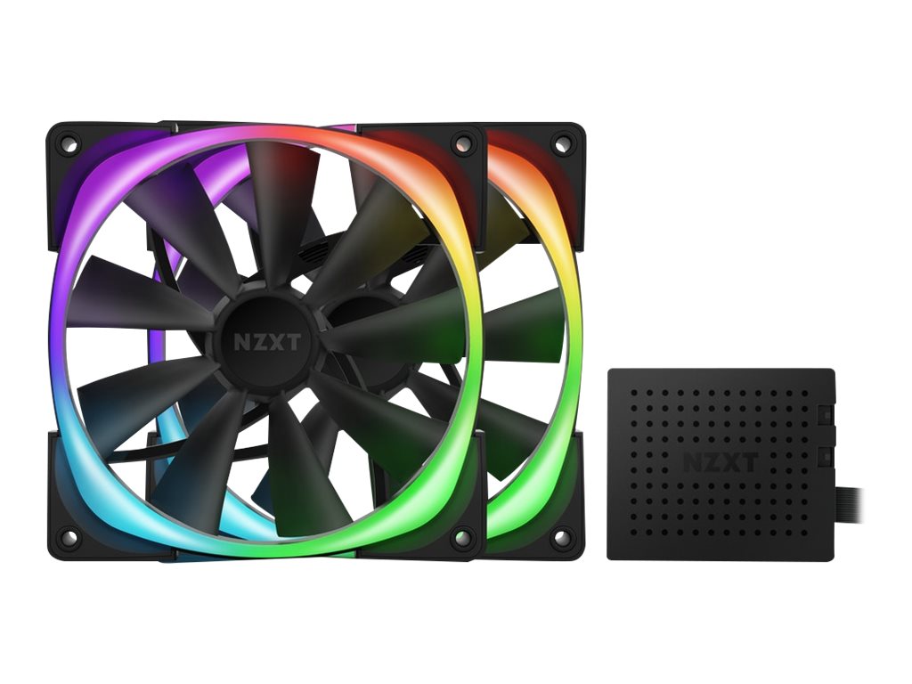 NZXT Aer RGB 2 Starter Kit - Gehäuselüfter - 140 mm - mattschwarz (Packung mit 2)