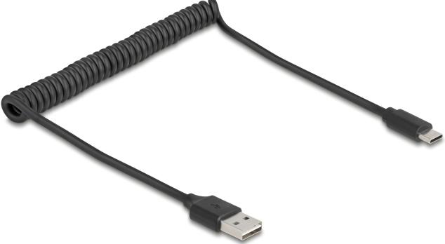 Delock Spiralkabel EASY-USB 2.0 Typ-A Stecker zu USB Type-C 0.5 m bis 0.8 - Digital/Daten, Ansicht 3