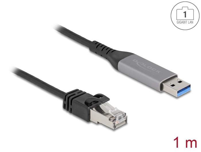 Delock USB LAN Kabel Typ-A> RJ45 Gigabit Ethernet - Kabel - Digital/Daten, Ansicht 2