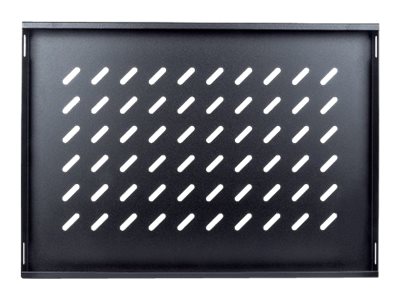 Intellinet 19 Fachboden zur Festmontage, 1 HE, 345 mm Tiefe, schwarz - Rack - Regal - Schwarz, RAL 9005 - 1U - 48.3 cm, Ansicht 3