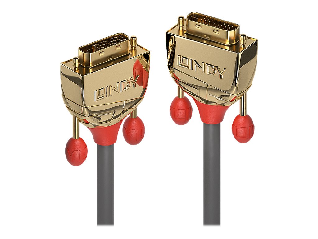 Lindy Gold - DVI-Kabel - Dual Link - DVI-D (M) zu DVI-D (M) - 1 m - Daumenschrauben
