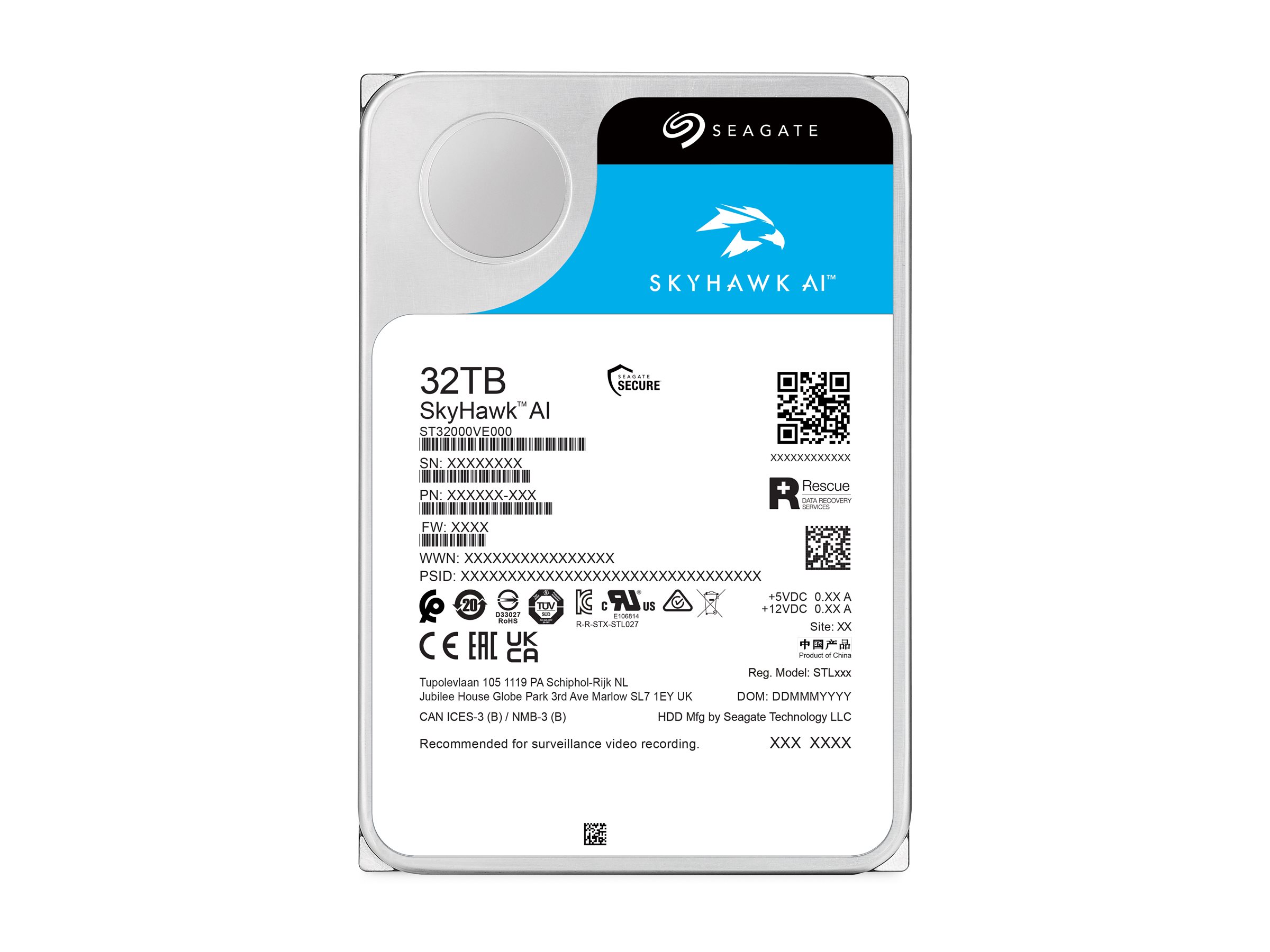 Seagate SkyHawk AI - Festplatte - 32 TB - intern - 3.5" (8.9 cm)