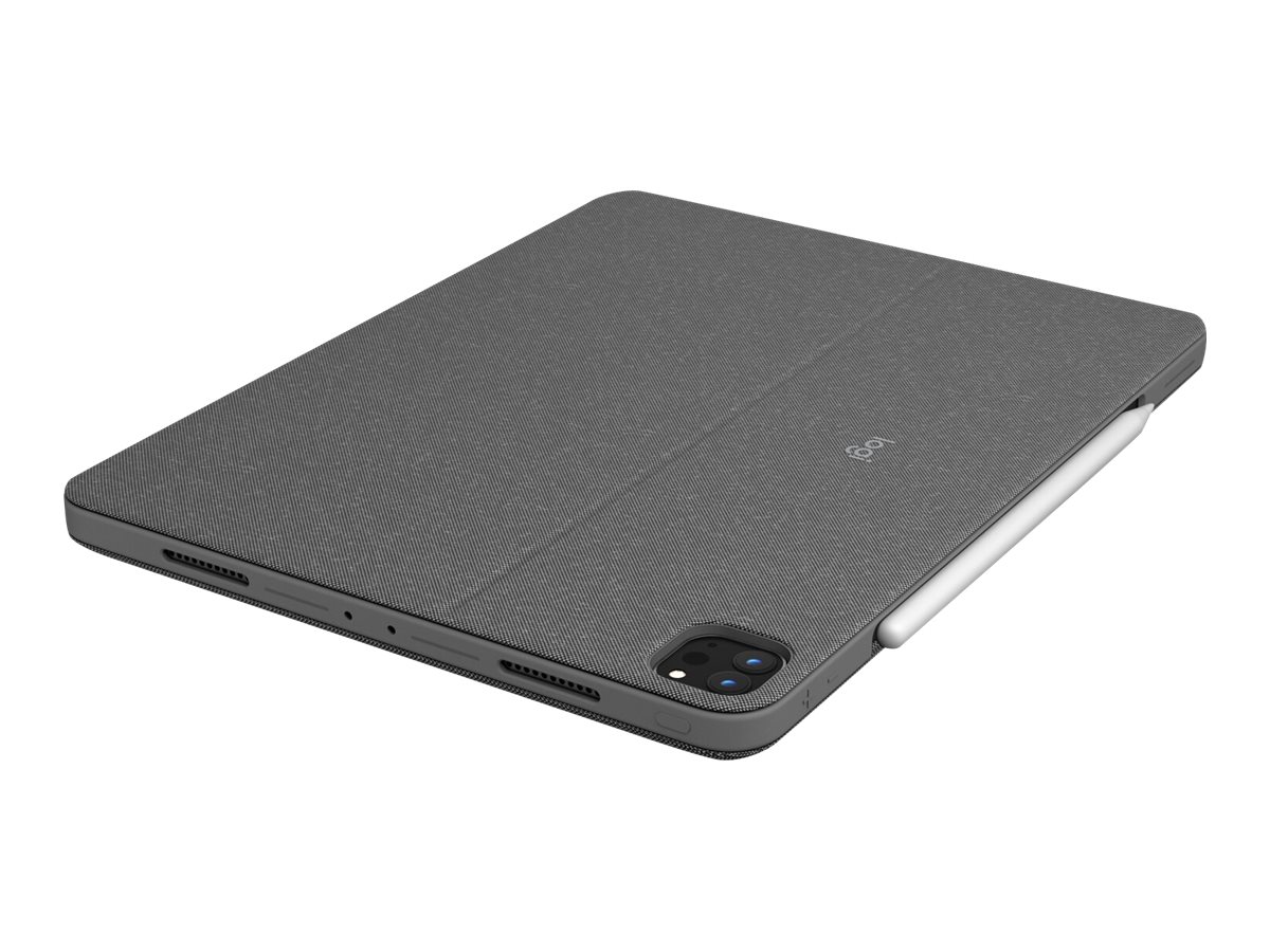 Logitech Combo Touch - Tastatur und Foliohülle - mit Trackpad - hintergrundbeleuchtet - Gray - TL: US, QWERTY, Ansicht 3