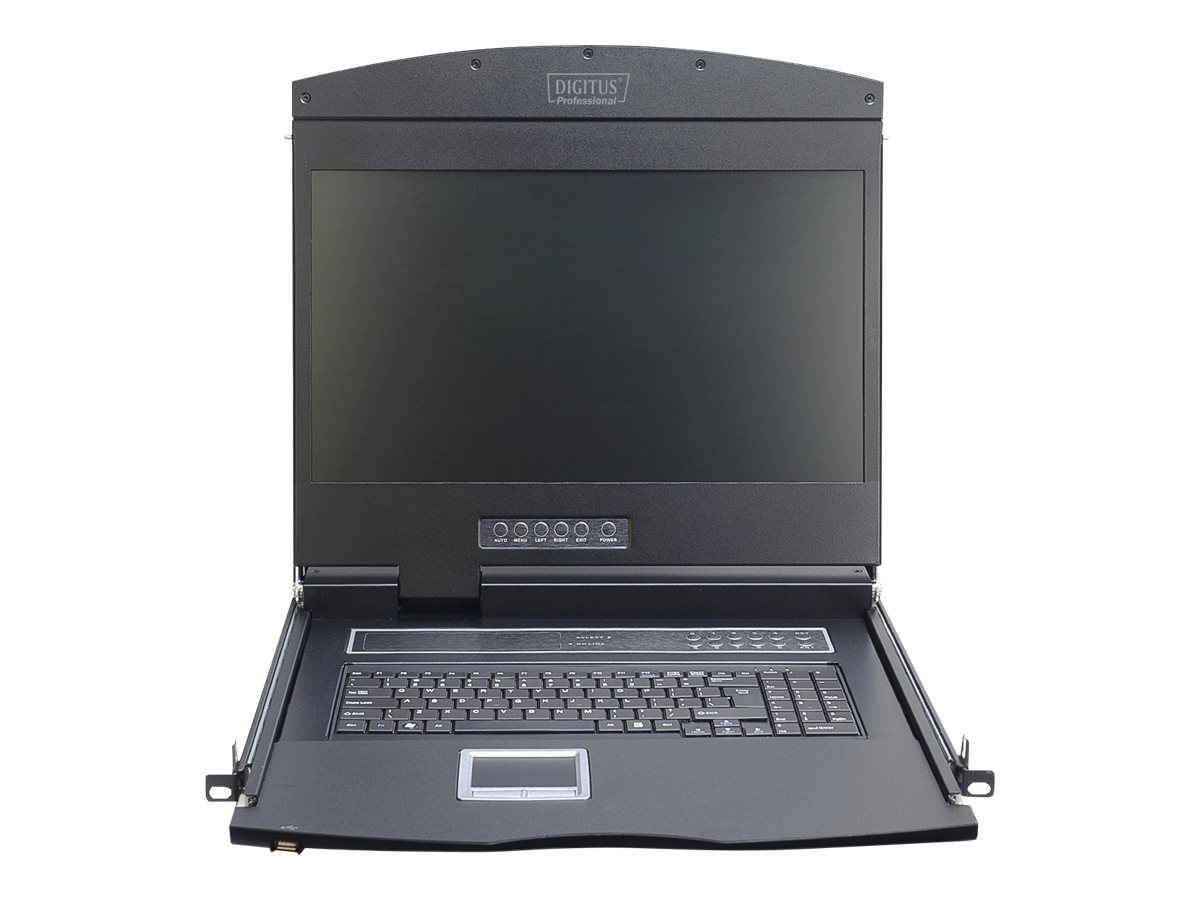 DIGITUS 19" LCD KVM Konsole, 1-Port VGA, schweizer Tastatur