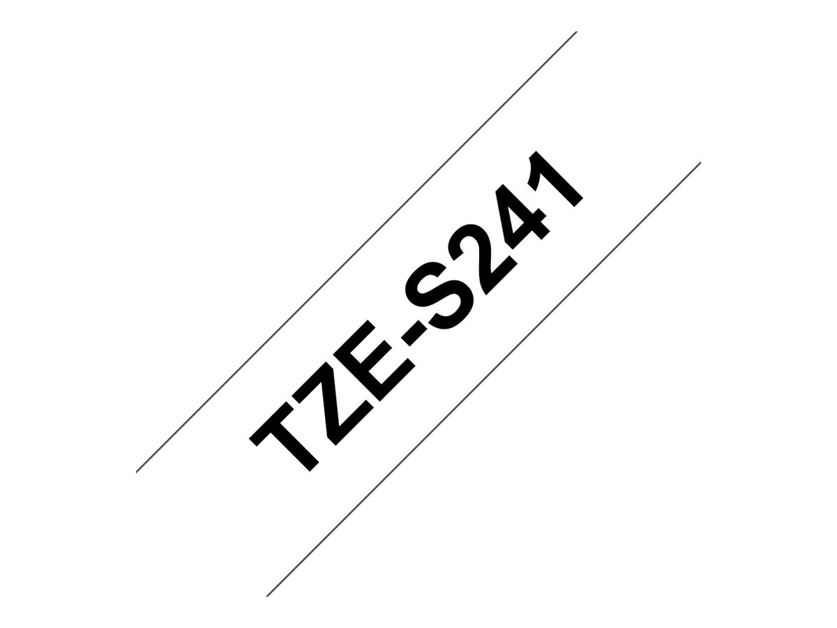 Brother TZe-S241 - Extra starker Klebstoff - Schwarz auf Weiß - Rolle (1,8 cm x 8 m), Ansicht 3