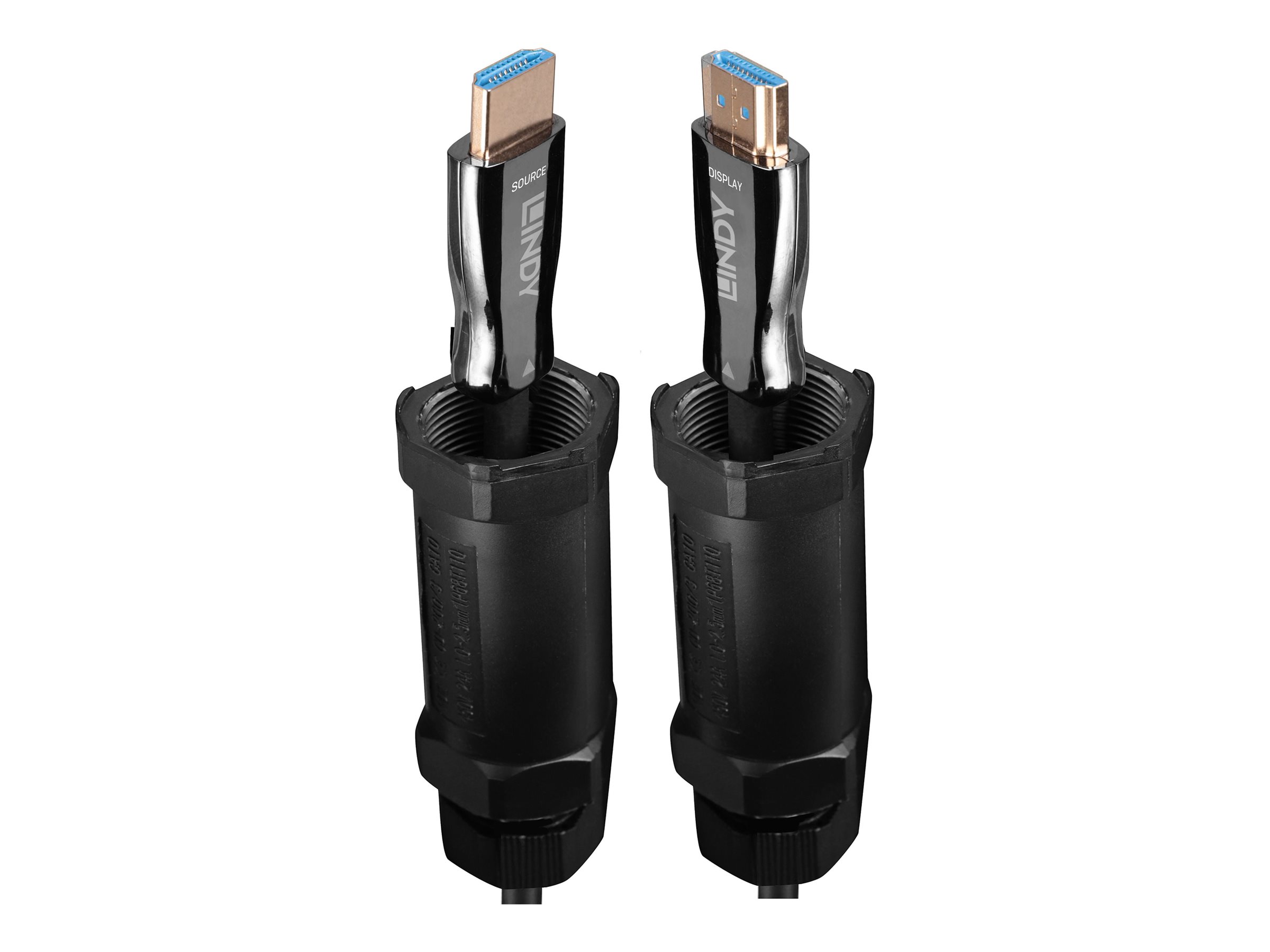 Lindy Ultra High Speed - HDMI-Kabel - HDMI männlich zu HDMI männlich - 30 m - Hybrid KupferKohlefaser - Schwarz - gepanzert unterstützt 8K 60 Hz (7680 x 4320)