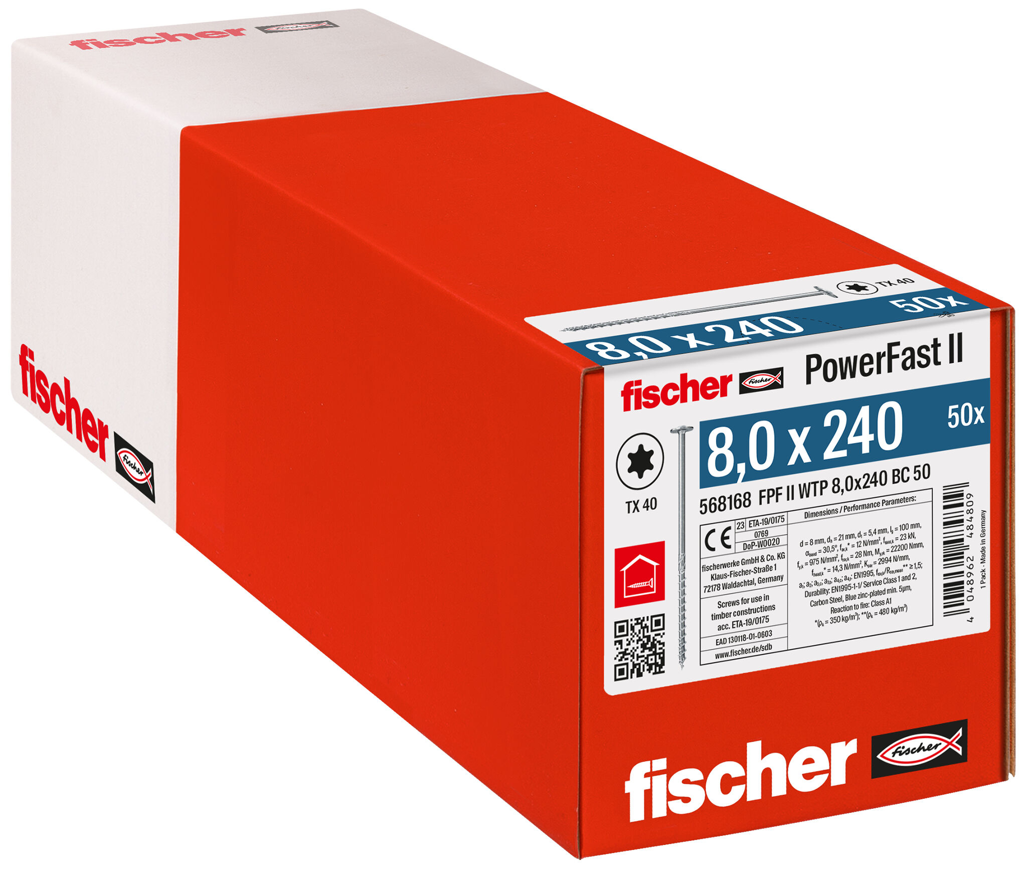 fischer PowerFast II 8.0x240 TK TX TG blvz 50, Ansicht 2
