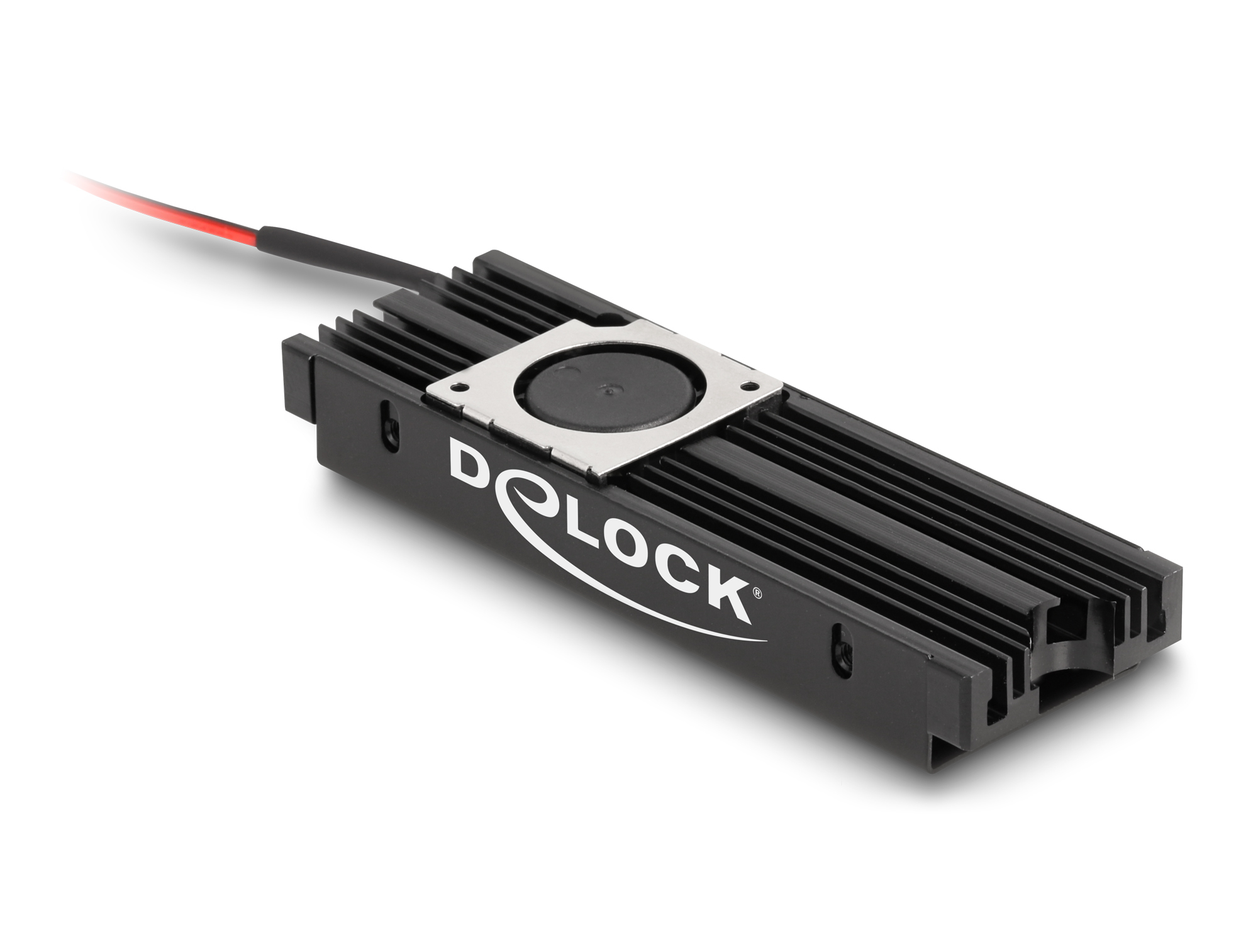 Delock Kühlkoerper mit Lüfter für M.2 SSD 2280 schwarz, Ansicht 2