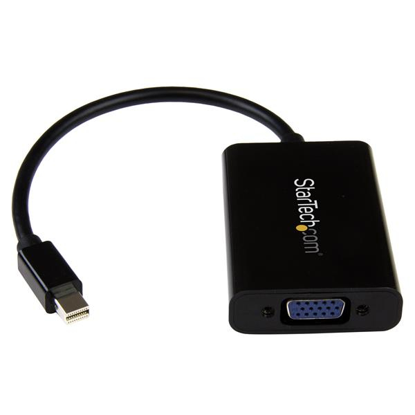 StarTech.com Mini DisplayPort-auf-VGA-Adapter mit Audio, 0,184 m, 1920 x 1200 Pixel, 1080p, 720p, Schwarz, Aktiver Videokonverter, CE, FCC, REACH