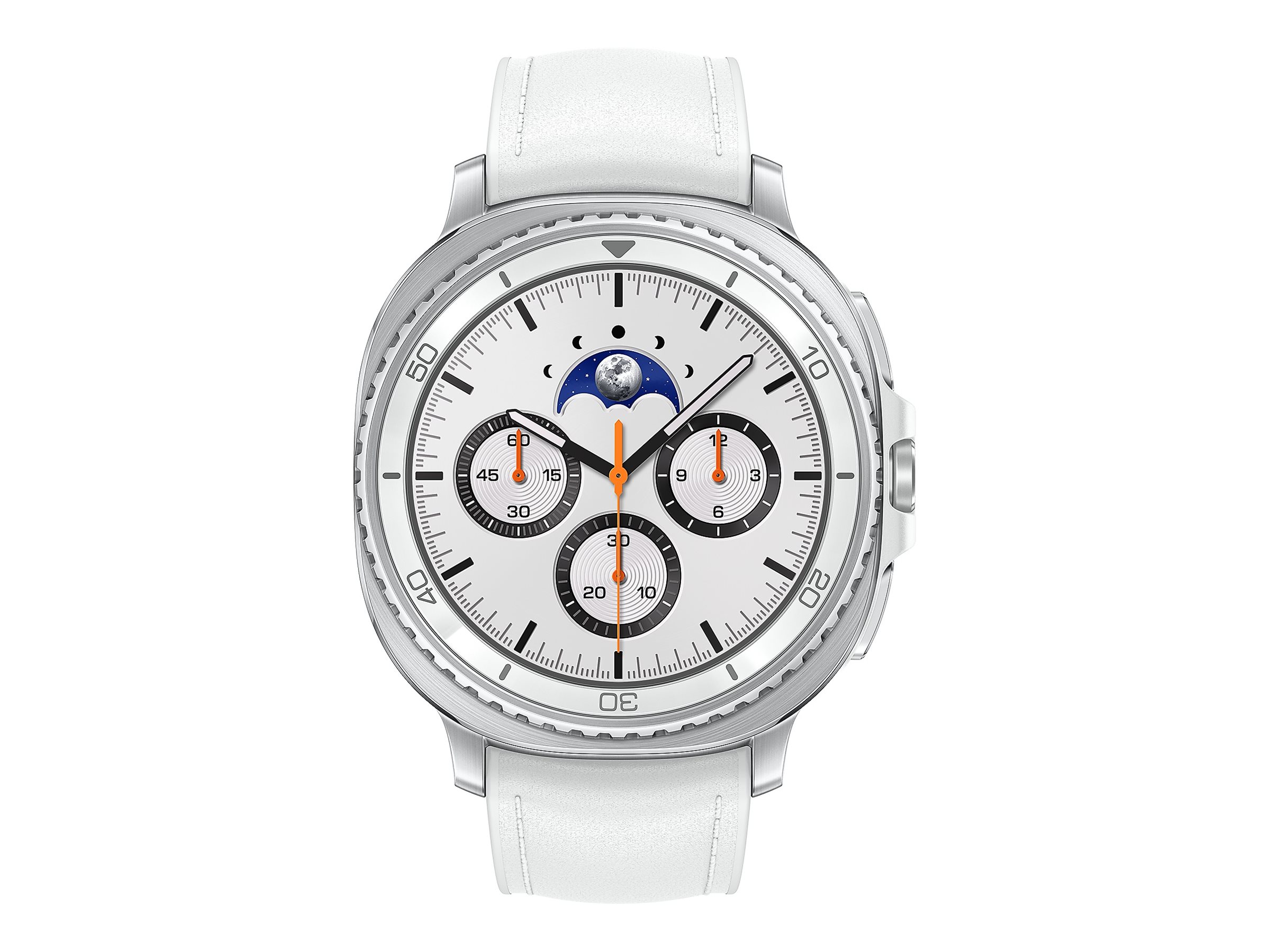 Samsung Galaxy Watch8 Classic - 46 mm - intelligente Uhr mit Hybridband - Hybrid-Eco-Leder - S/M/L - Anzeige 3.4 cm - Weiß, Ansicht 5