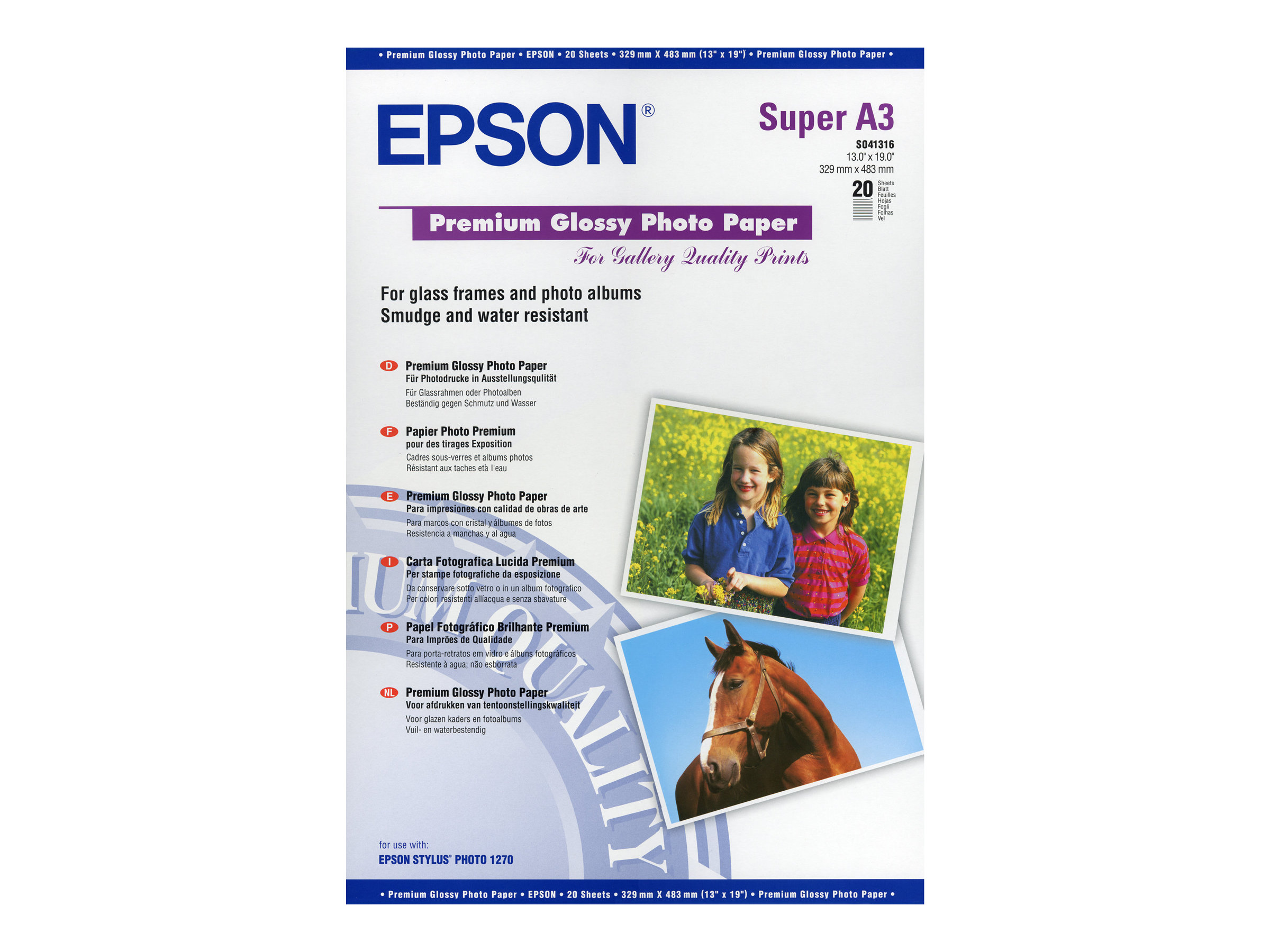 Epson Premium - Glänzend - Super A3-B 330 x 483 mm (C13S041316)
