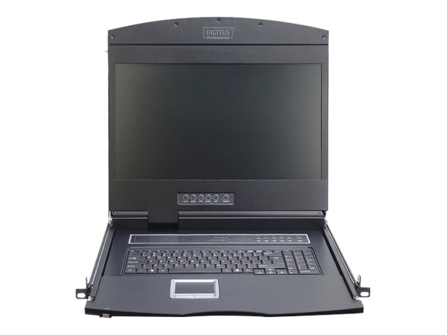 DIGITUS 19" LCD KVM Konsole, 1-Port VGA, französische Tastatur