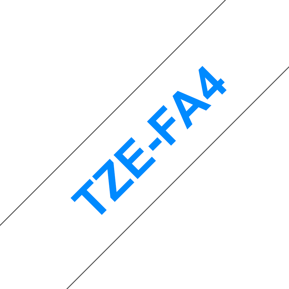 Brother TZe-FA4 - Gewebe - blau auf weiß - Rolle (1,8 cm x 3 m), Ansicht 2