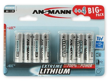 Ansmann Extreme Lithium AA - Batterie 8 x AA-Typ, Ansicht 2