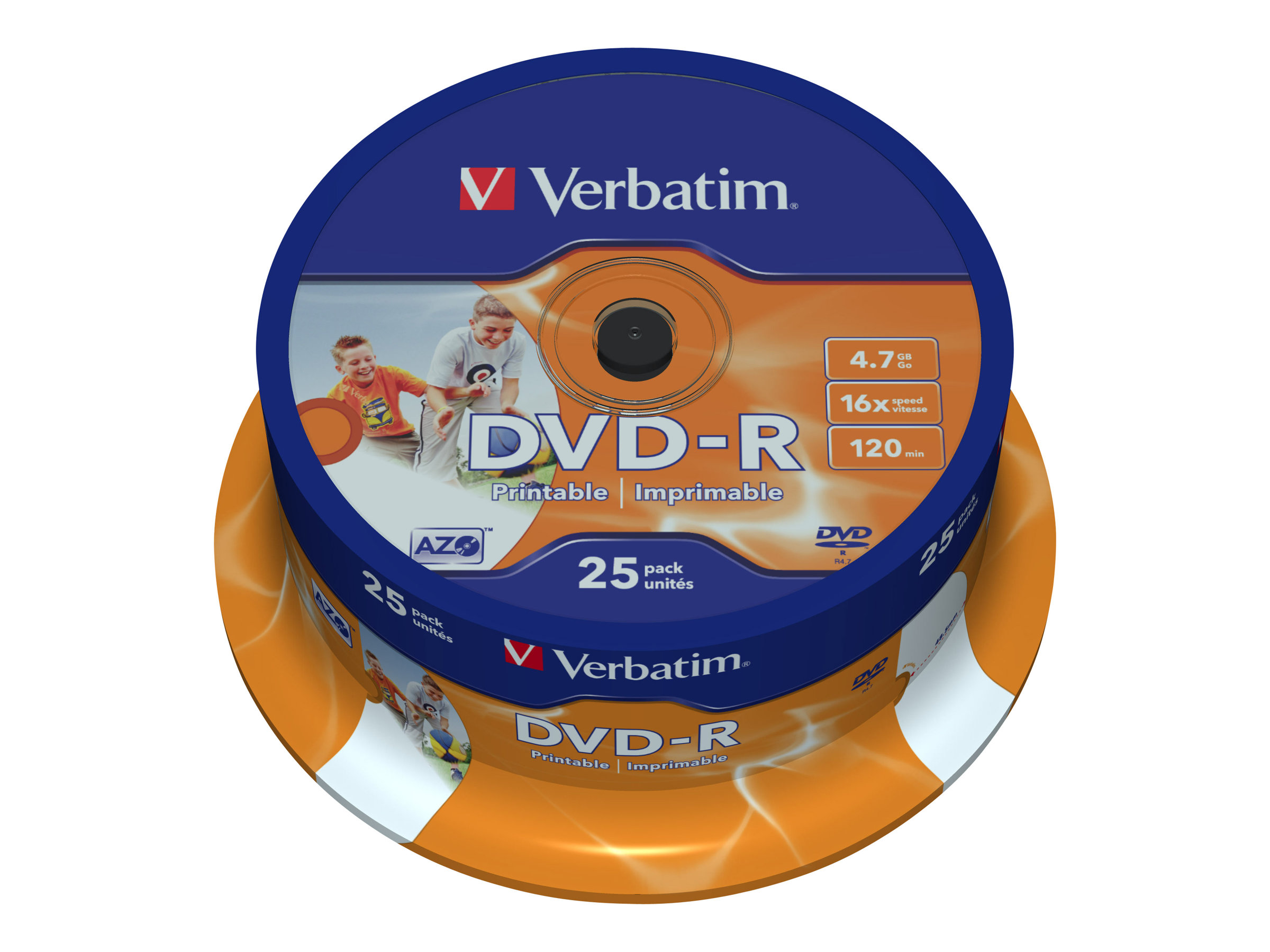 Verbatim 25 x DVD-R - 4.7 GB 16x - breite bedruckbare Fläche für Fotos, Ansicht 2