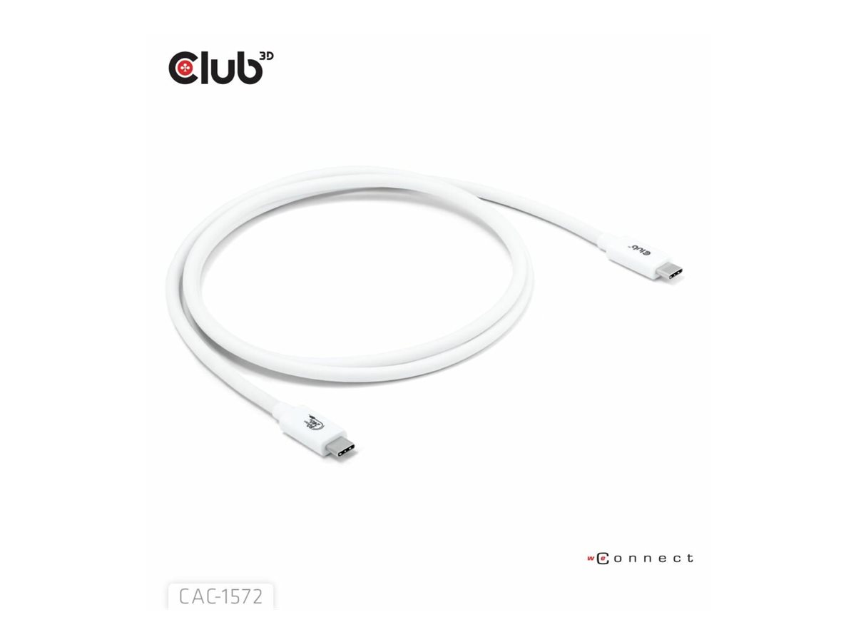 Club 3D Thunderbolt-Kabel - 24 pin USB-C (M) - zu 24 pin USB-C (M) - 1.2m - weiß, Ansicht 4