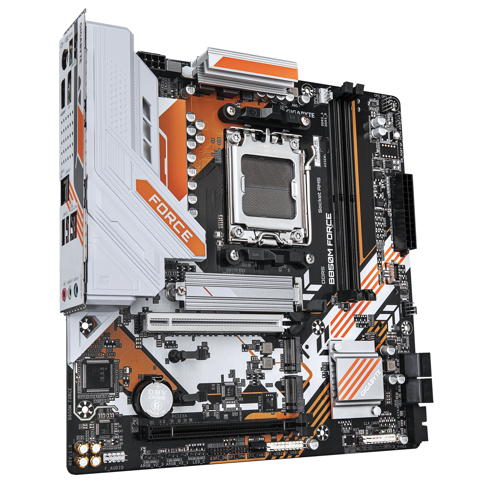 Gigabyte B850M FORCE - Motherboard - micro ATX - Socket AM5 - AMD B850 Chipsatz - 2.5 Gigabit LAN, Ansicht 3