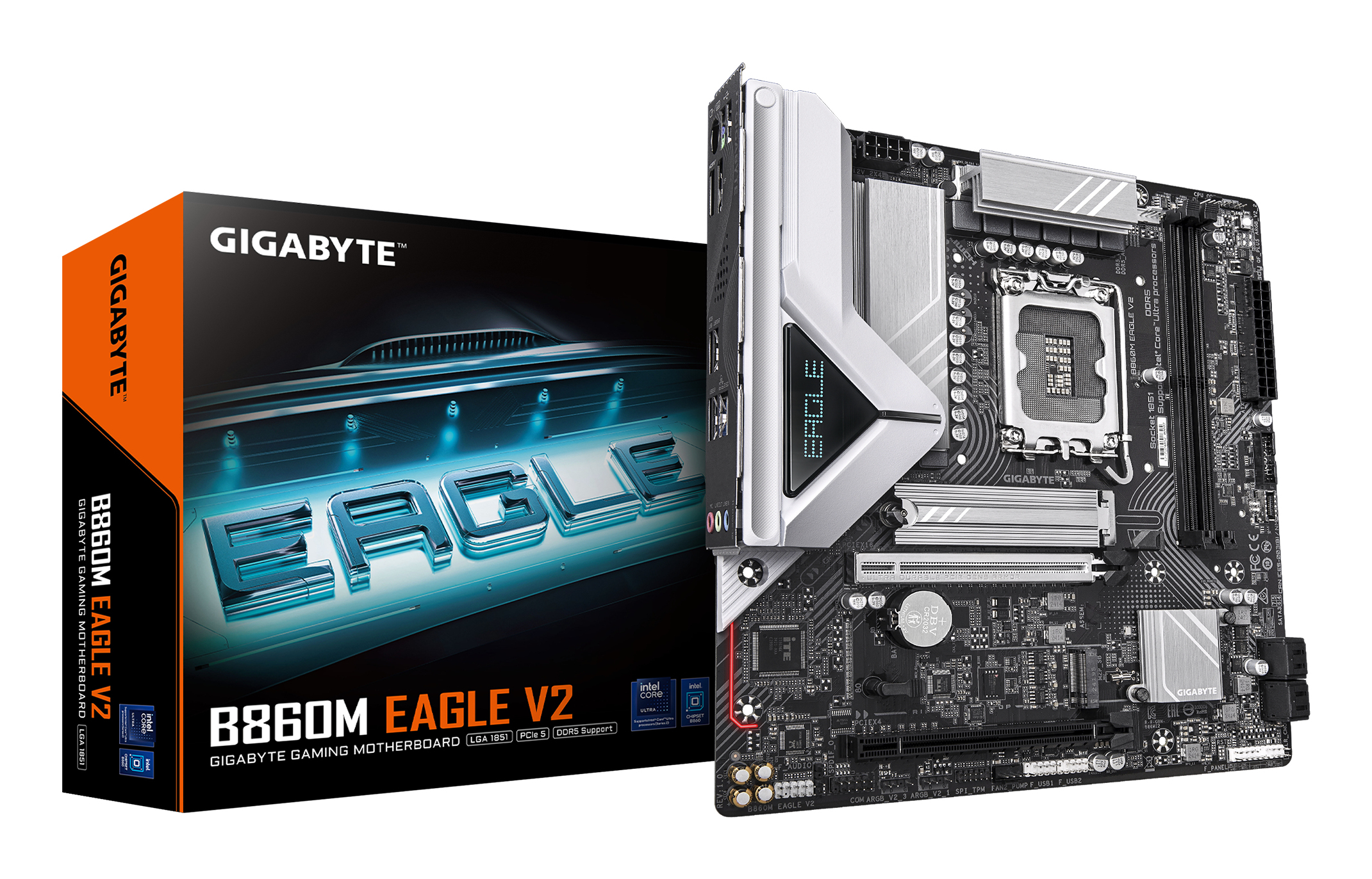 Gigabyte B860M EAGLE V2 - Motherboard - micro ATX - LGA1851-Sockel - B860 Chipsatz - USB 3.2 Gen 1, USB-C 3.2 Gen 1, Ansicht 4
