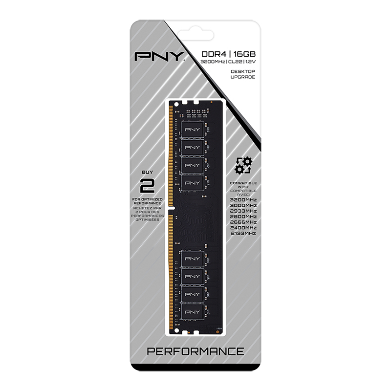 PNY DDR4 - Modul - 16 GB - DIMM 288-PIN - 3200 MHz / PC4-25600, Ansicht 3