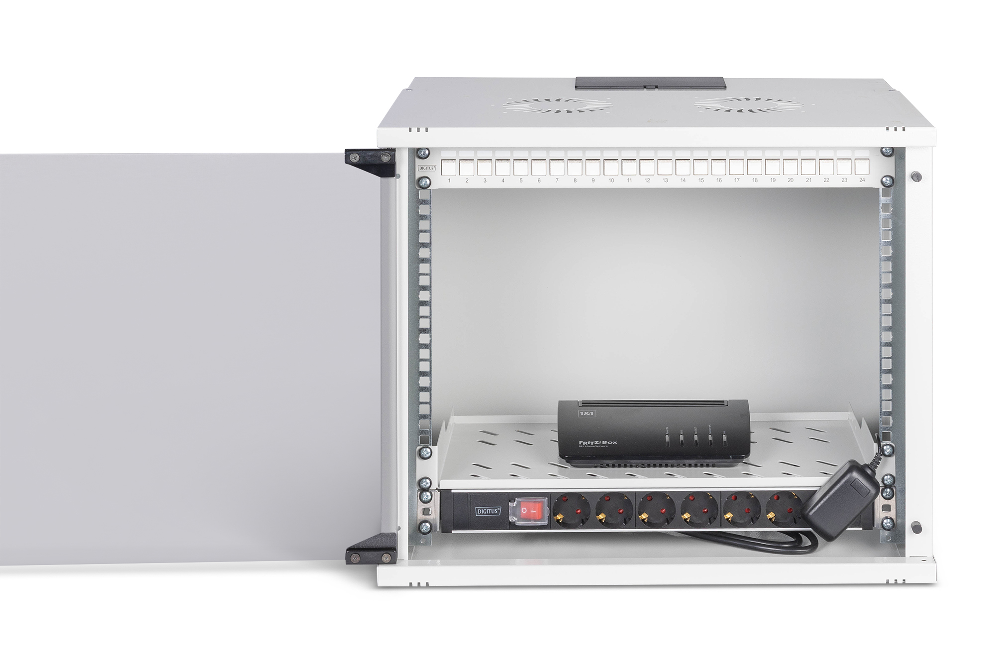 DIGITUS Netzwerk-Set SOHO Pro, 483 mm (19) - 9HE, 540 x 400 mm (B x T), Ansicht 4