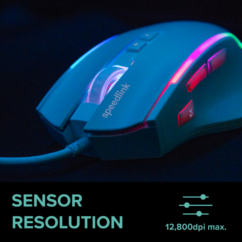 SPEEDLINK Gaming Maus DECUS USB weiß retail, Ansicht 3