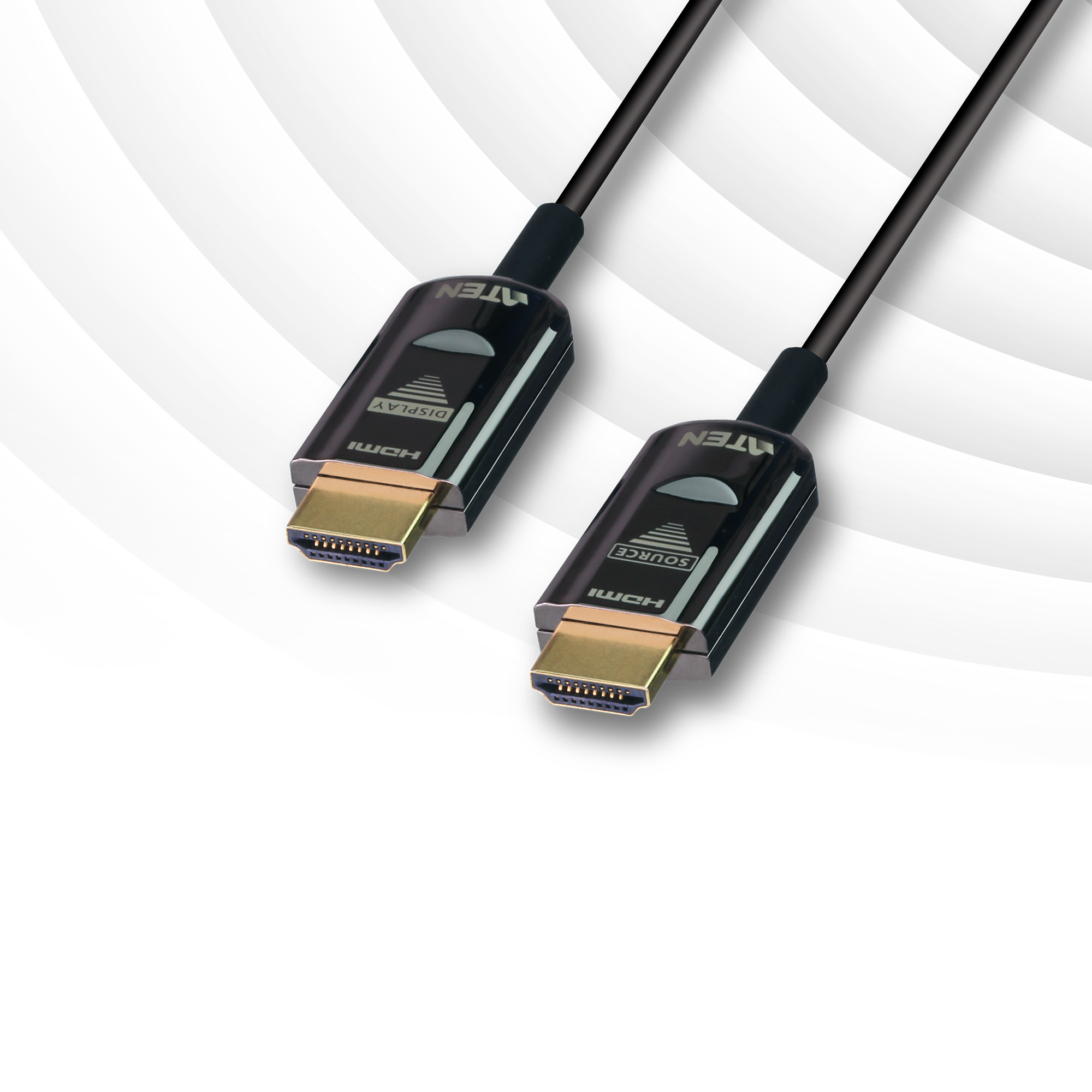 ATEN 10 M True 4K HDMI 2.0 Aktives Optisches Kabel (True 4K bei 10 M) - HDMI Typ A - HDMI Typ A - 18 Gbit/s - Schwarz, Ansicht 2