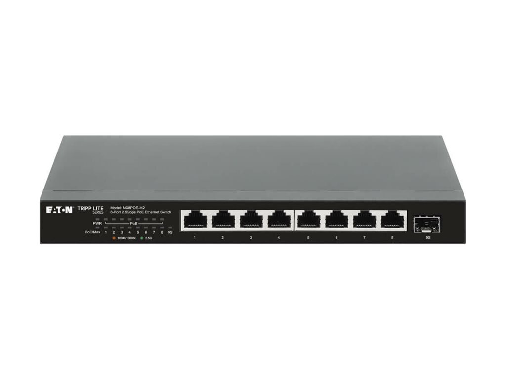 Eaton Tripp Lite series Desktop Gigabit Ethernet Unmanaged Switch, PoE+ Pass-Through 8-Port 2.5 Gbps 100W, Ansicht 5