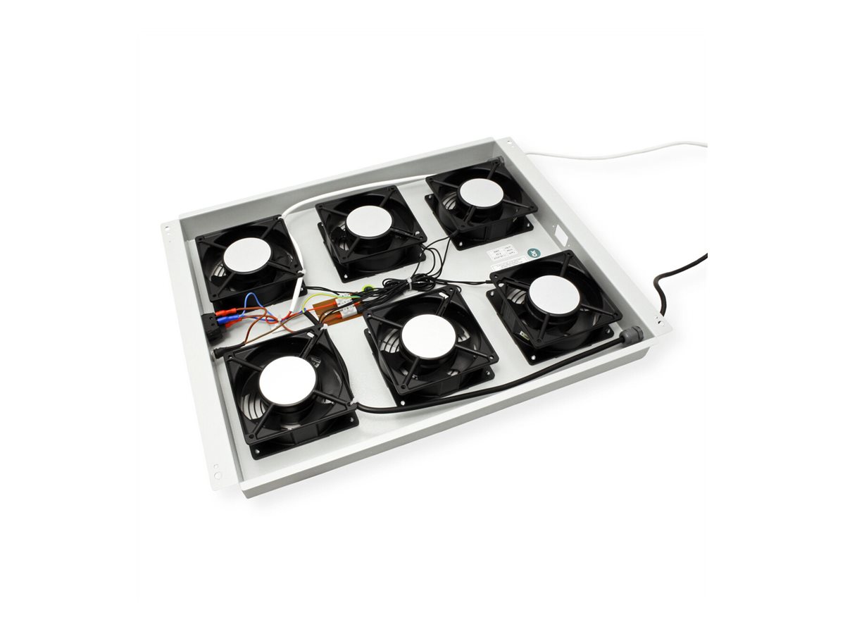 ROLINE 19 Zoll Dachlüftereinheit 6 Lüfte Thermostat grau, Ansicht 4