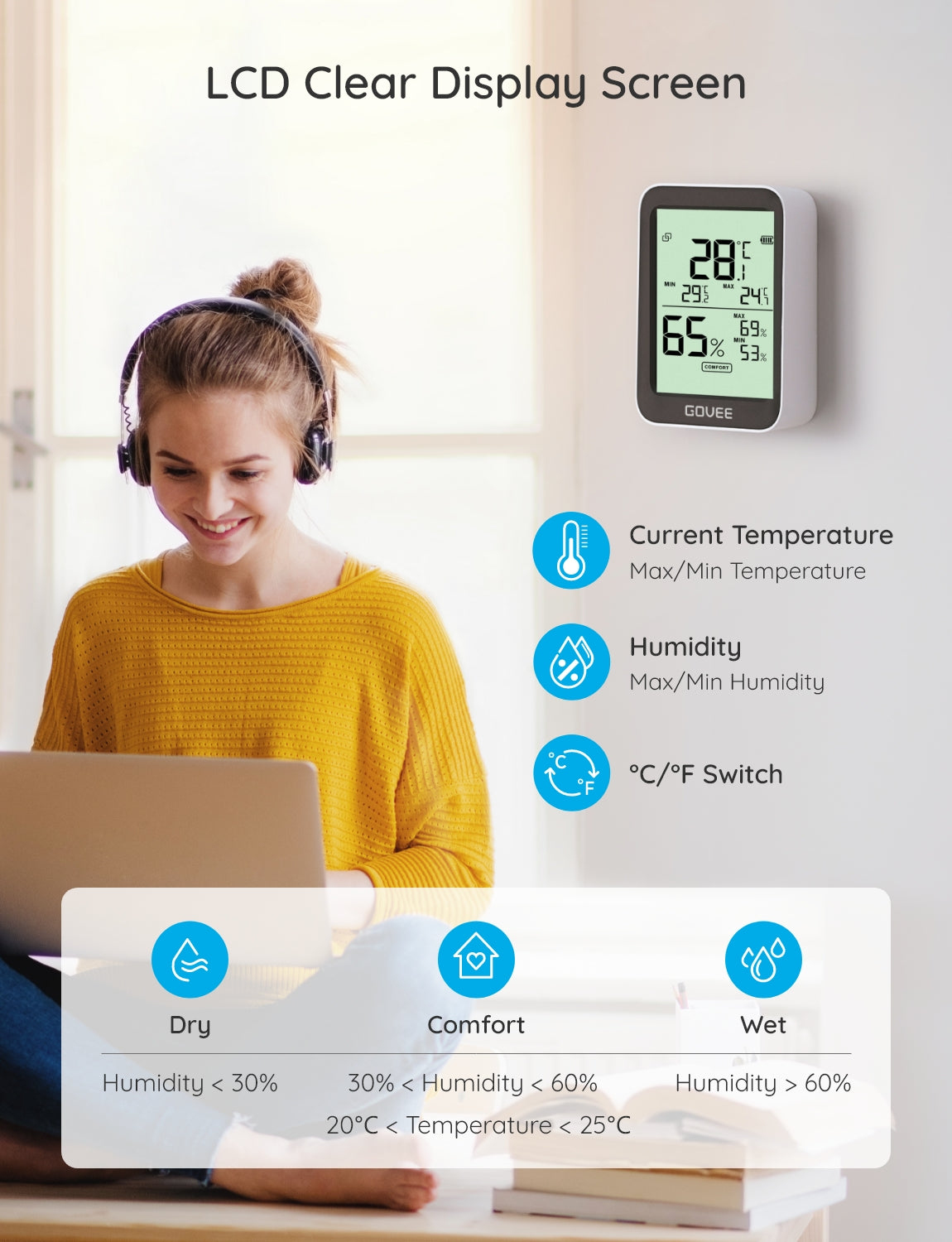 Govee H5075 - Thermo-Hygrometer - digital - kabellos, Ansicht 3