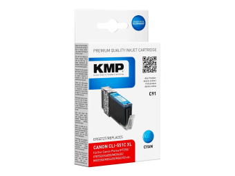 KMP C91 - 15 ml - Cyan - kompatibel - Tintenpatrone (Alternative zu: Canon 6444B001 Canon CLI-551C XL)
