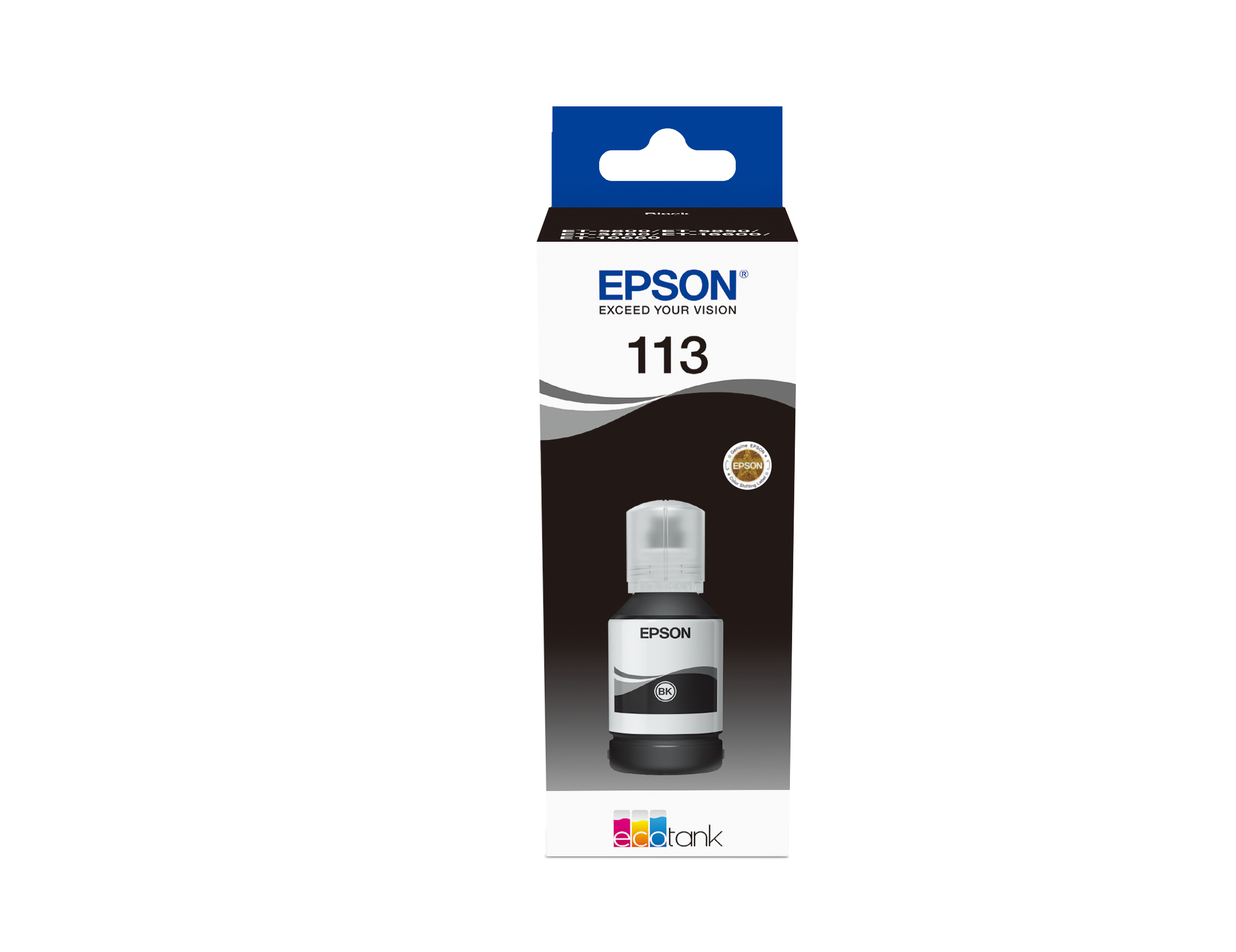 Epson 113 EcoTank Pigment Black ink bottle, Schwarz, Epson, Ecotank ET-5880, EcoTank ET-5850, EcoTank ET-5800, EcoTank ET-16650, EcoTank ET-16600, 7500 Seiten, 127 ml, Pigment