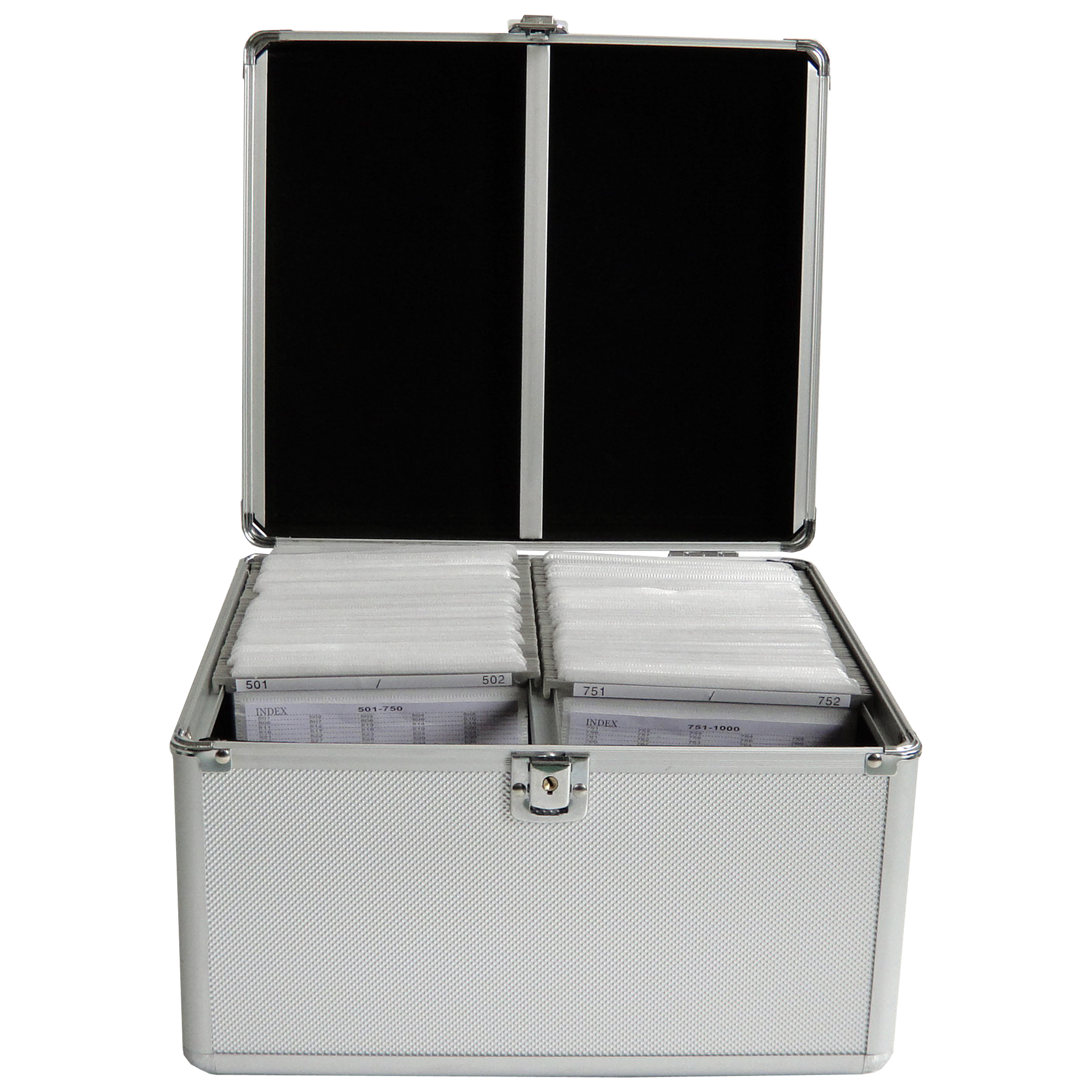 MEDIARANGE BOX76 - Gehäusebox - 300 Disks - Silber - Fleece - Kunststoff - Holz - 120 mm - Aluminium, Ansicht 3