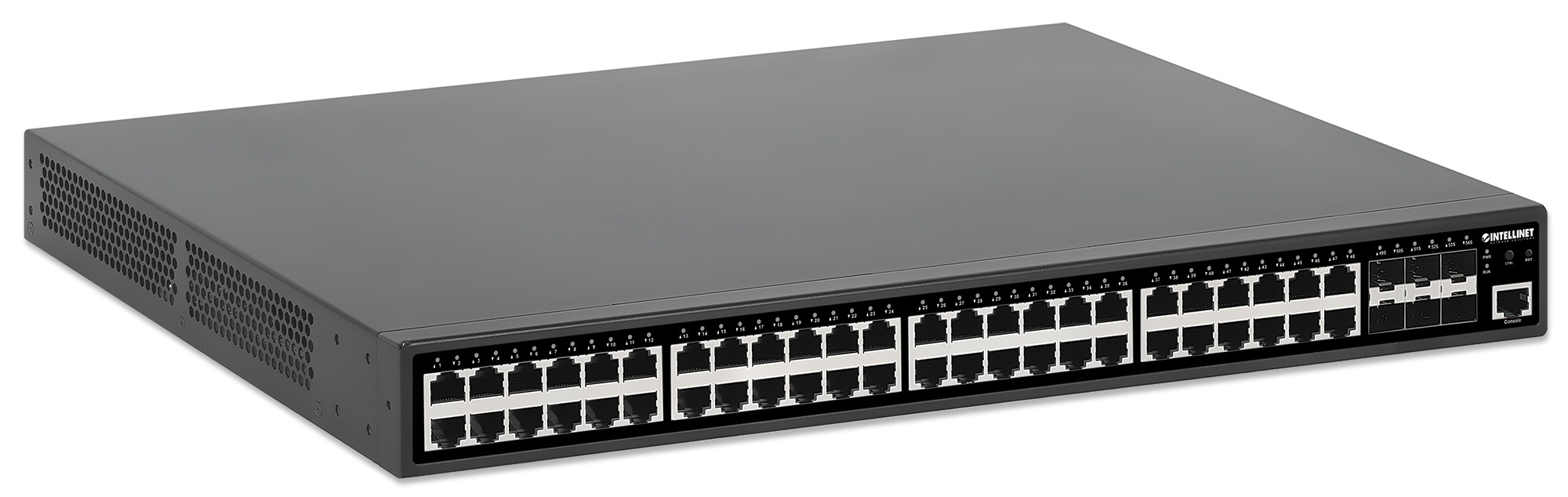 Intellinet 54-P PoE+ Managed Switch 6x10GbE 450W - Switch - 54-Port, Ansicht 3