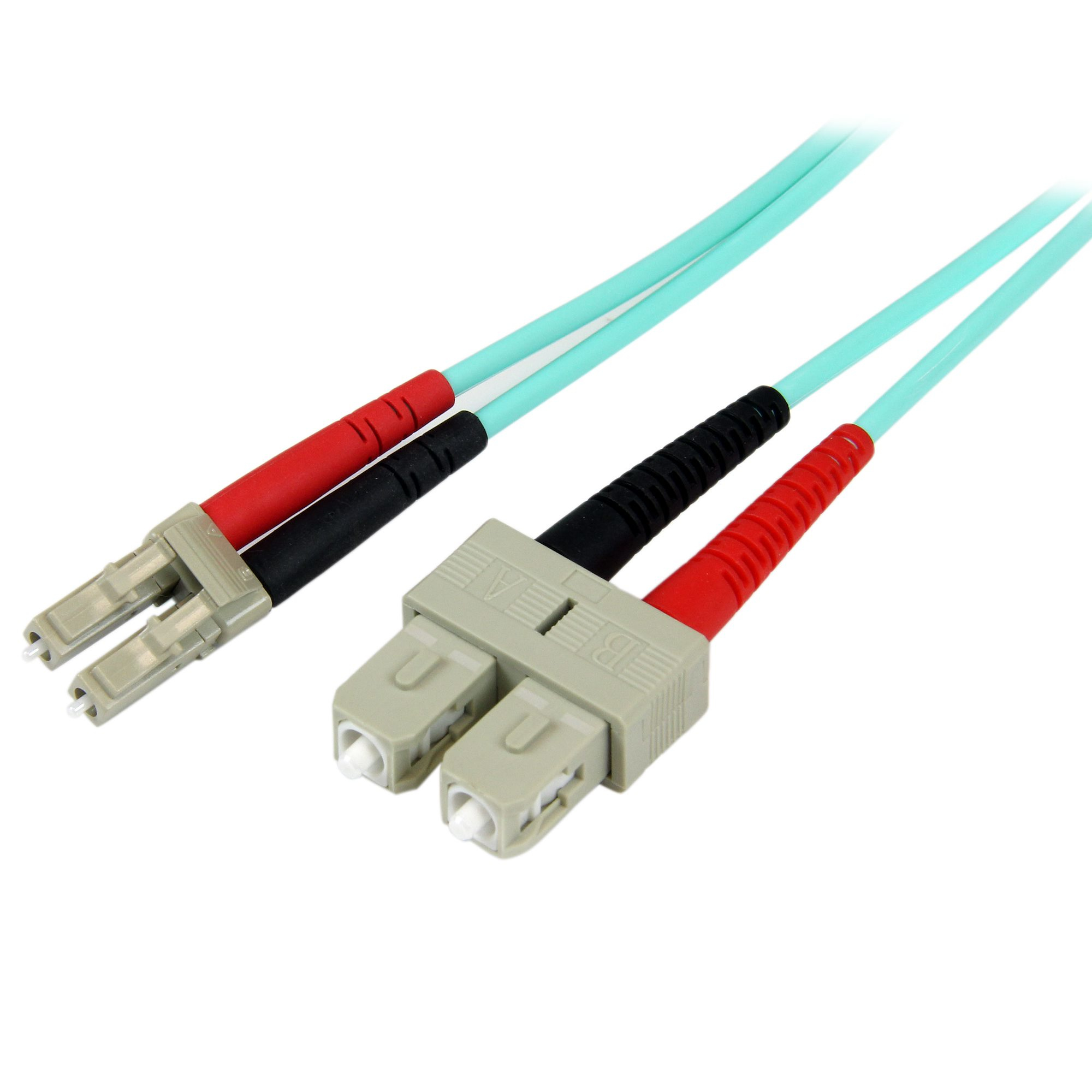 StarTech.com 2m OM3 LWL Patchkabel - Zipcord Multimode - Glasfaserkabel LC/UPC auf SC/UPC - Vollduplex 50/125µm SFP/Optisches Kabel - 100G Optical Lichtleiterkabel - LSZH Lichtwellenleiter - LOMMF/VCSEL, &lt;0.3dB IL, 2 m, OM3, LC, SC