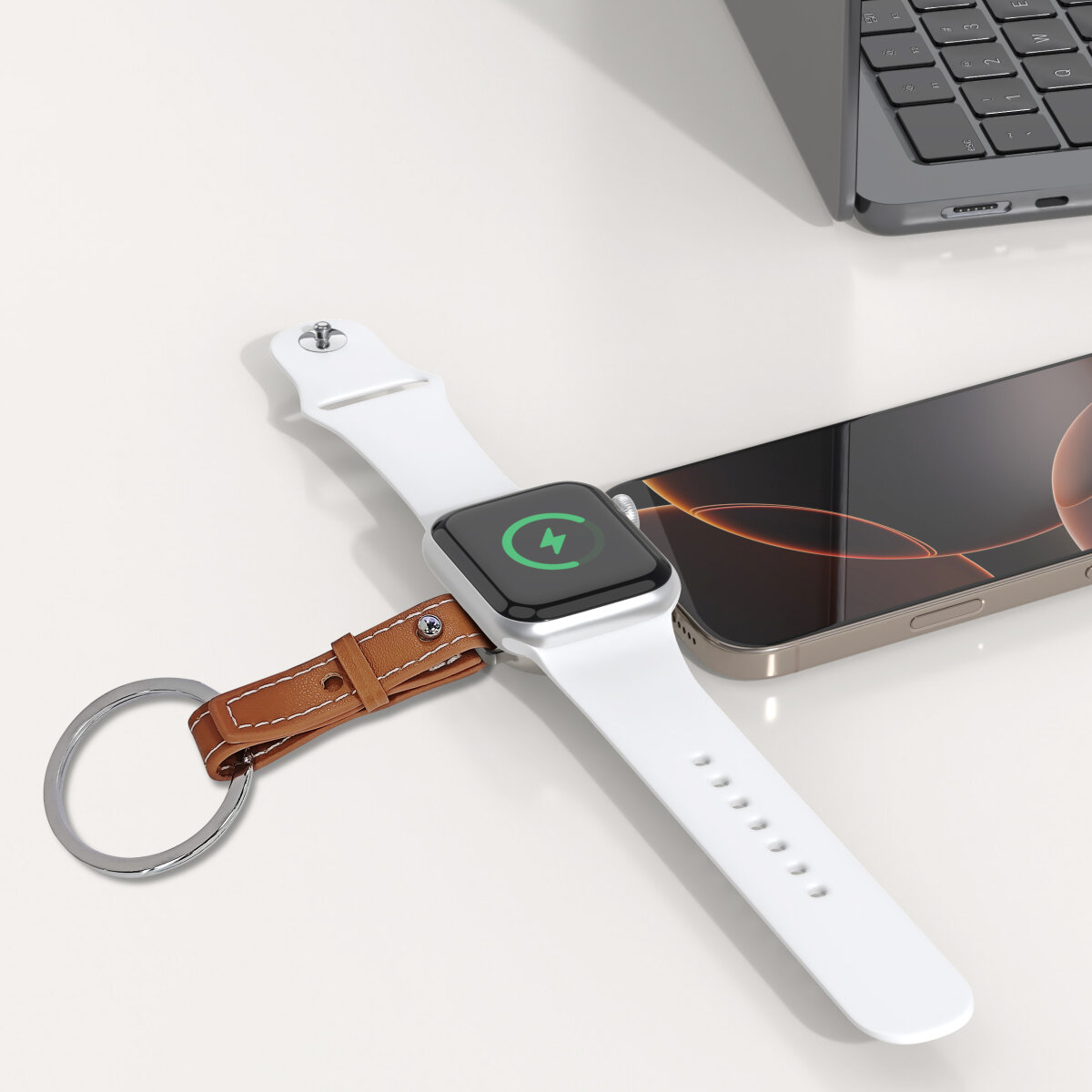 4smarts Wireless Charger für Apple Watch silber, Ansicht 2