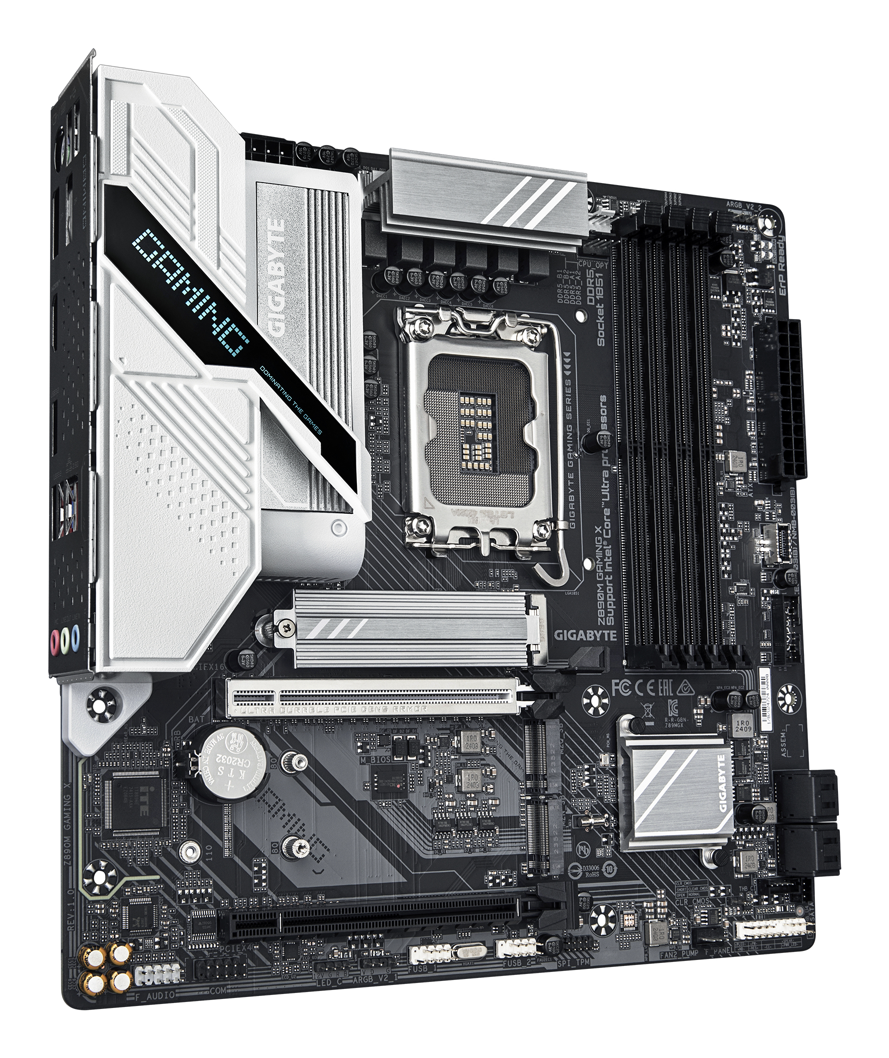 Gigabyte Z890M GAMING X - Motherboard - micro ATX - LGA1851-Sockel - Z890 Chipsatz - USB 3.2 Gen 1, USB-C 3.2 Gen 1, Ansicht 3