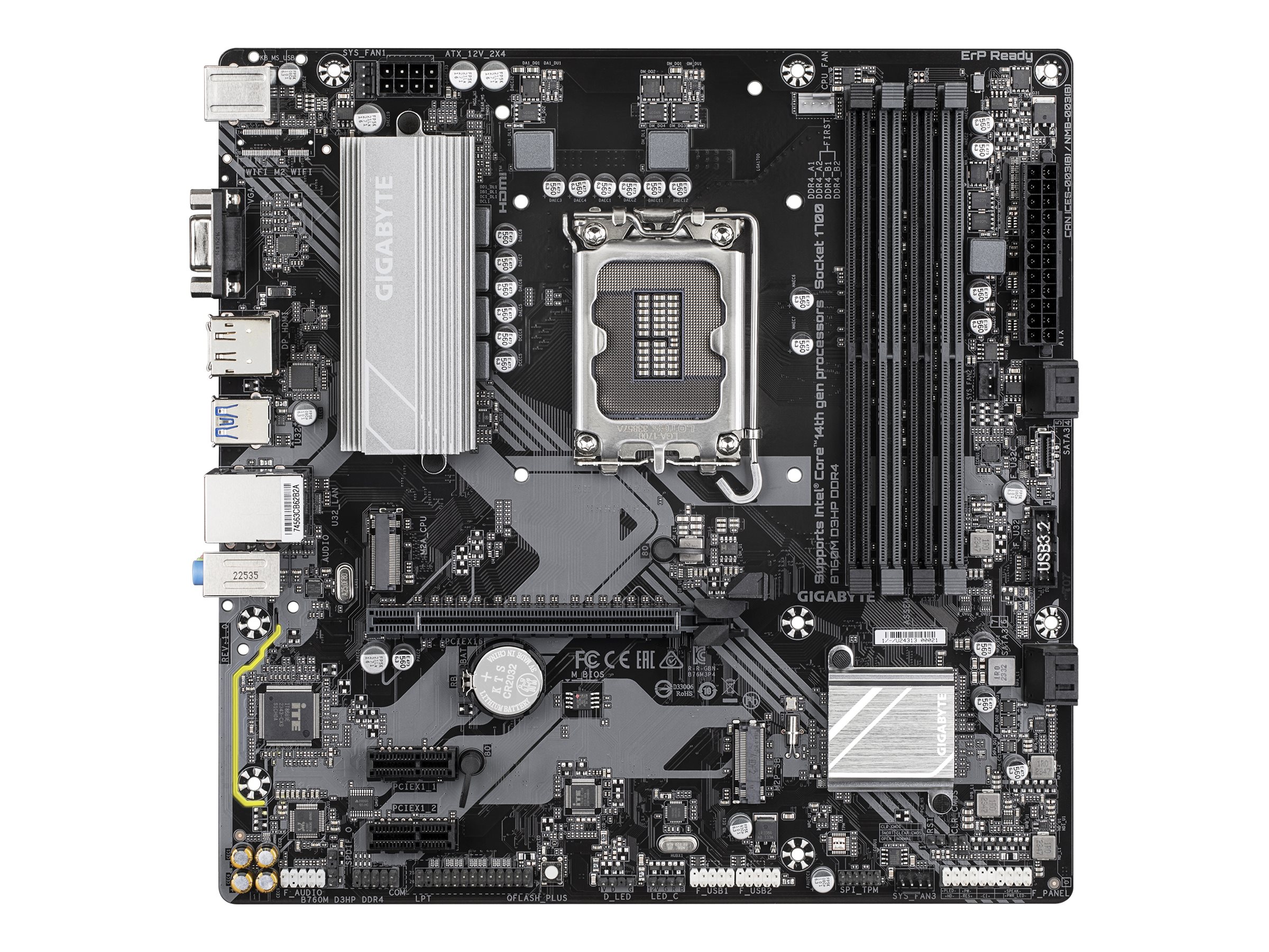 Gigabyte B760M D3Hp DDR4 - Motherboard - micro ATX - LGA1700-Sockel - B760 Chipsatz - USB-C 3.2 Gen 1, USB 3.2 Gen 1 - G
