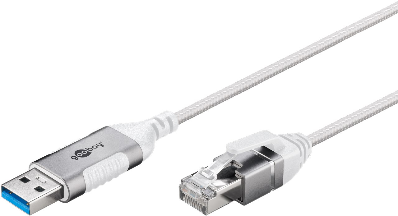Goobay Ethernet-Kabel USB-A 3.0 auf RJ45 Slim 2 m - verbindet Router Modem - Modem - 1.000 Mbps, Ansicht 4