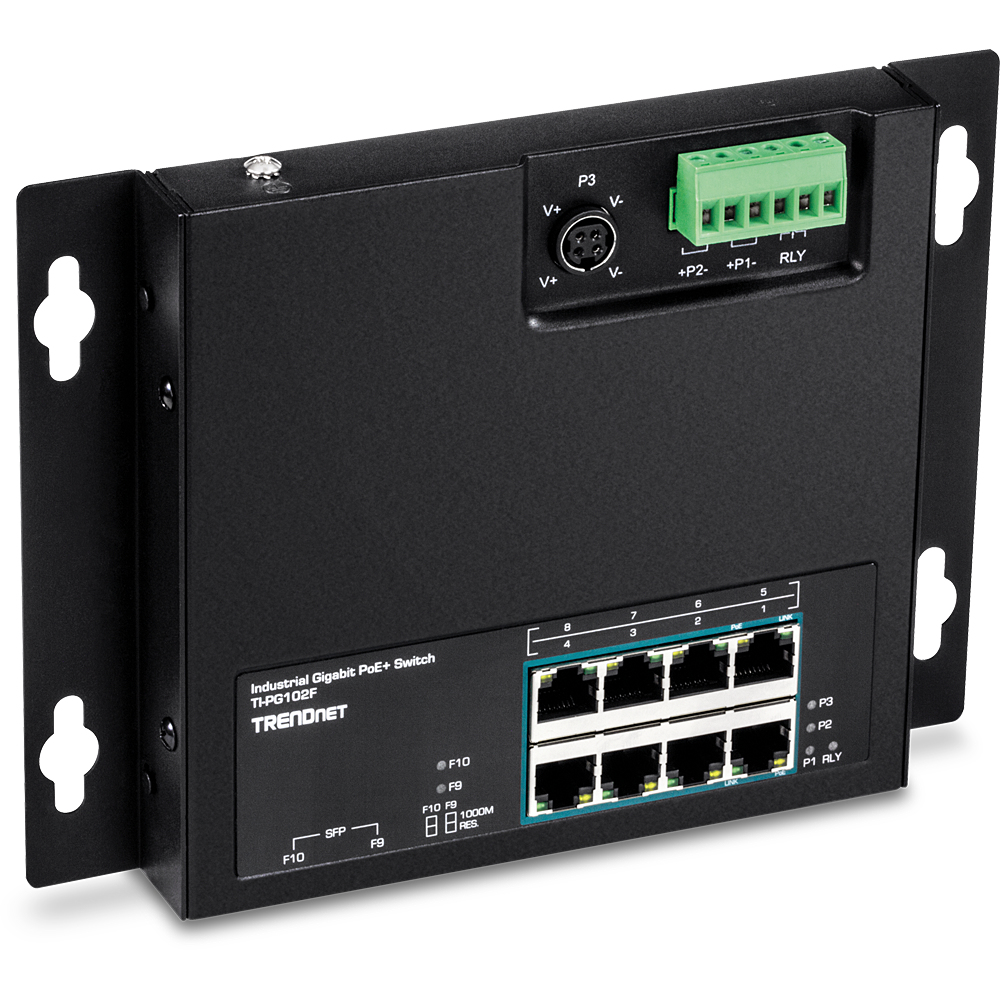 TRENDnet TI-PG102F - Industrial - Switch - 8 x 10/100/1000 (PoE+), Ansicht 2