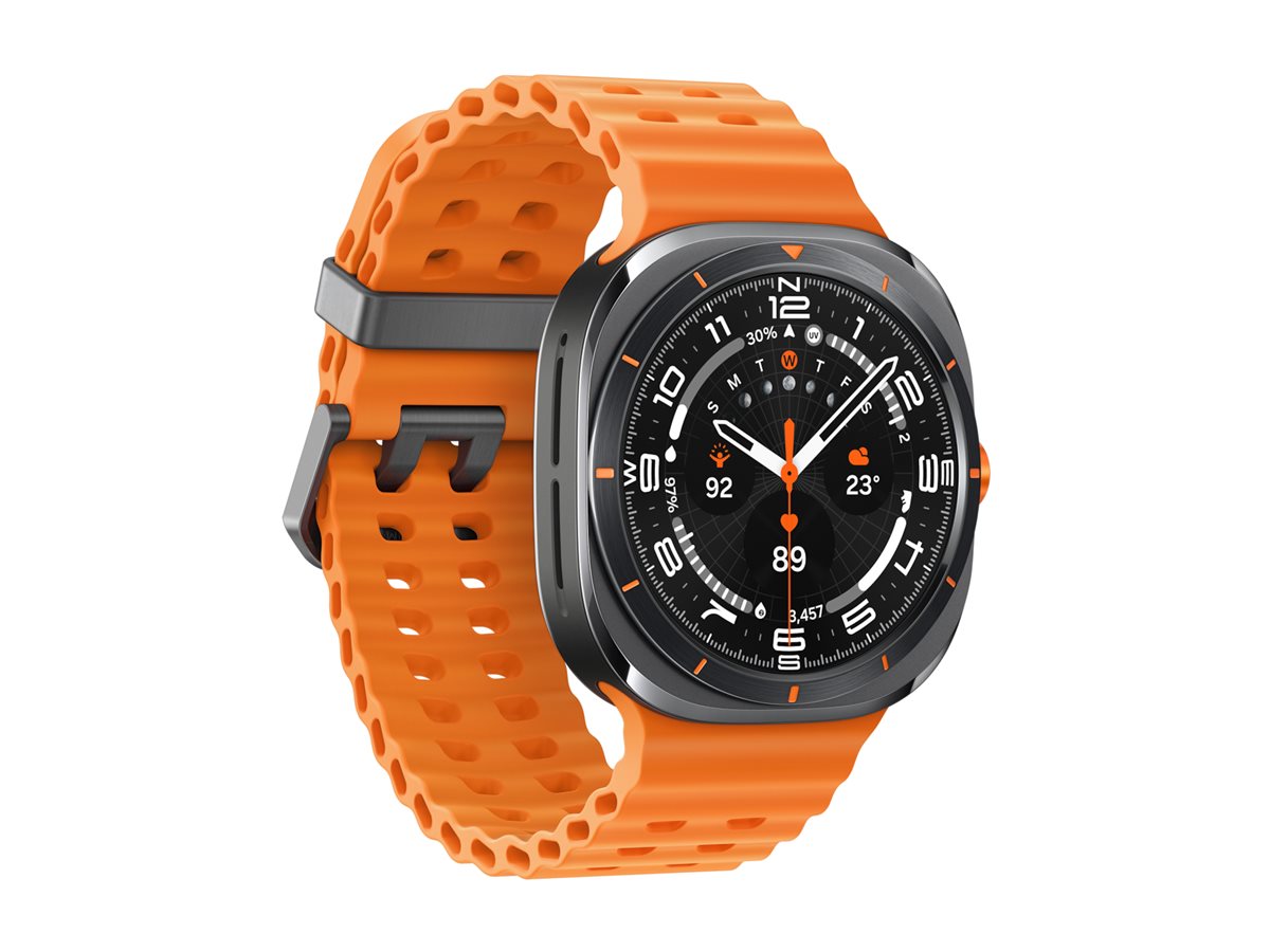 Samsung Galaxy Watch Ultra - 47 mm - Titan - intelligente Uhr mit Marineband - Gummi - Orange - Bandgröße: SML - Anzeige 3.8 cm (1.5)