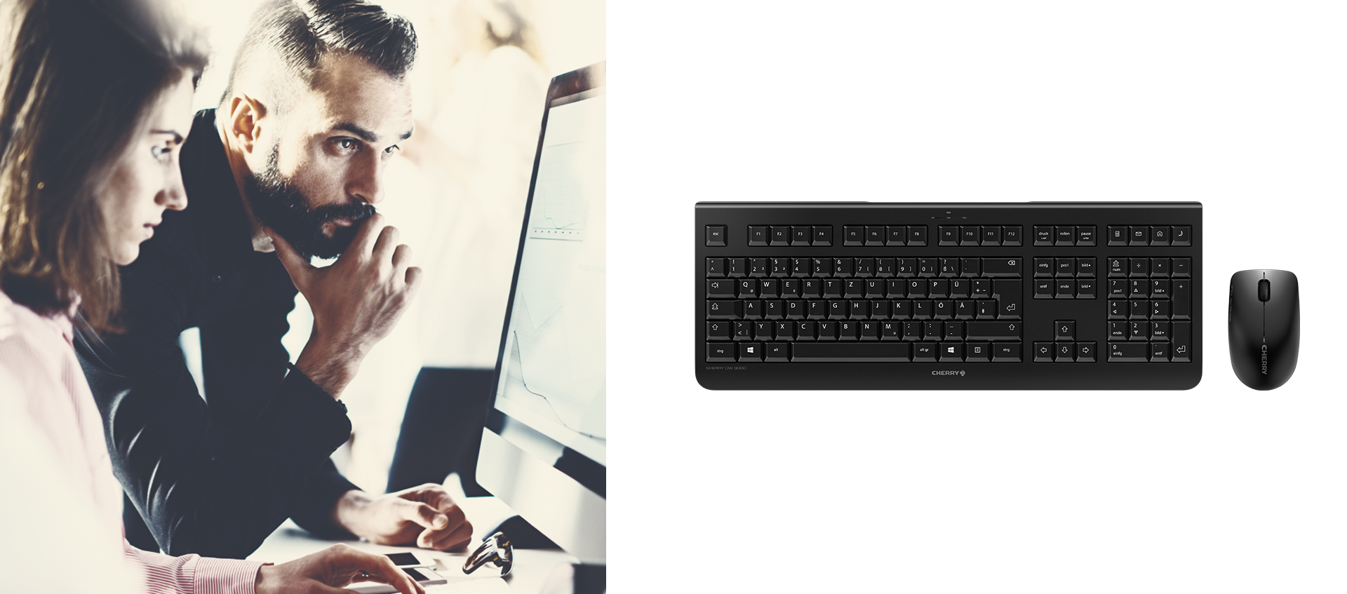 Cherry DW 3000 - Tastatur-und-Maus-Set - kabellos - TL: Deutsch, QWERTZ, Ansicht 4
