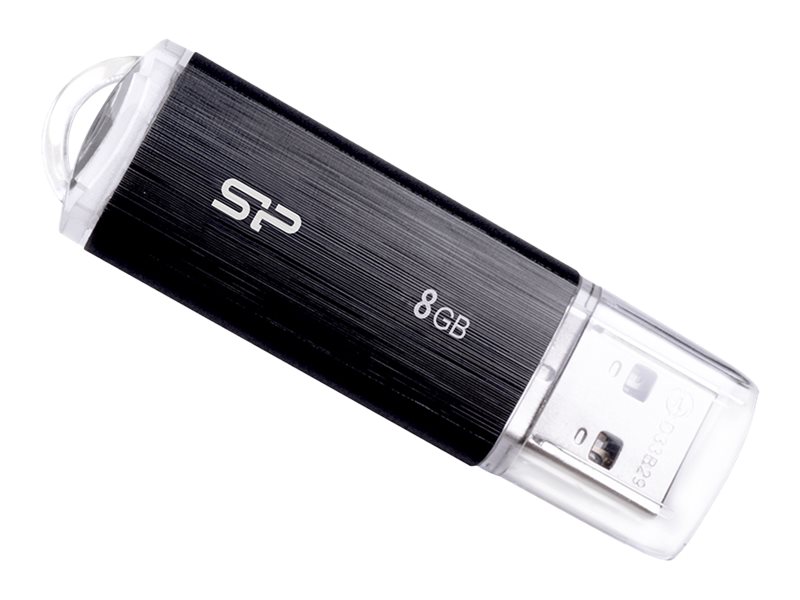 Silicon Power USB-Stick   8GB  USB2.0 U02 Plastic Black