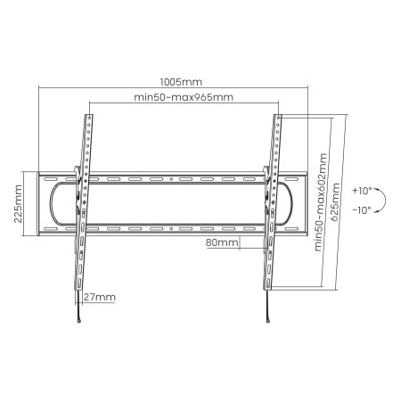 Manhattan Befestigungskit (Wandmontage) - für Curved Panel/Flat Panel - robust, neigbar, für große Bildschirm, Ansicht 2