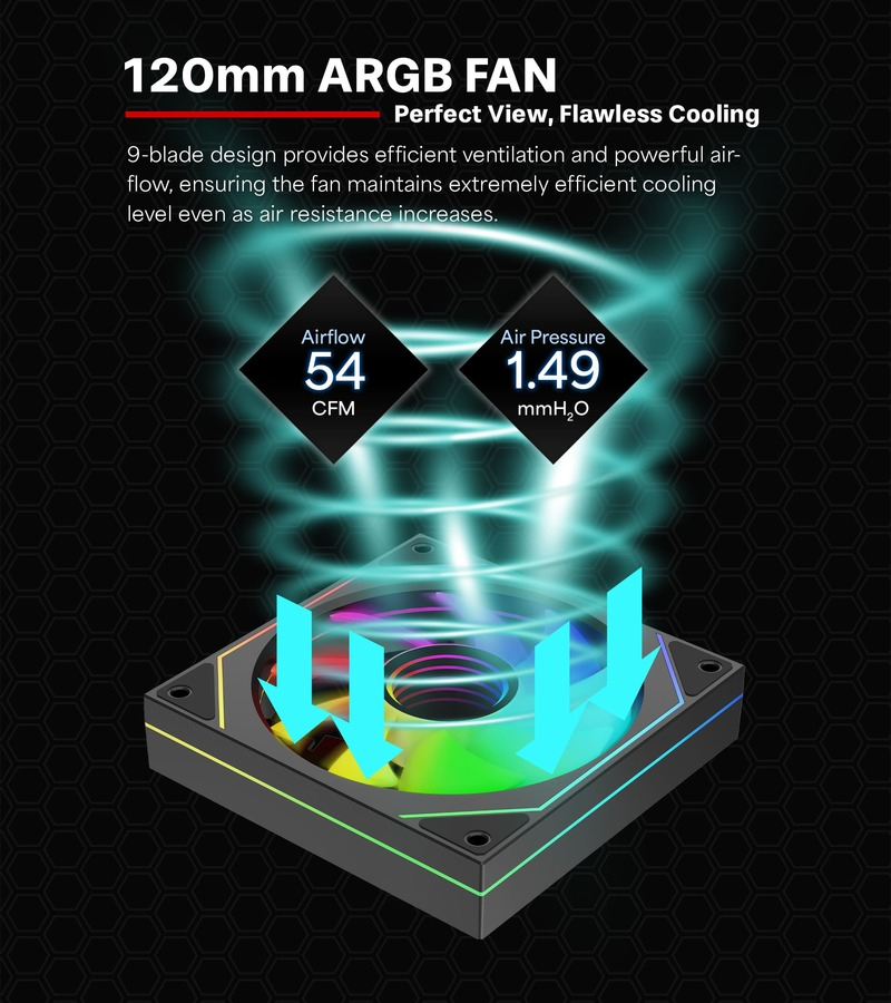 Xilence XF076 Gehäuseluefter mit Infinity-Mirror-Design, Ansicht 3