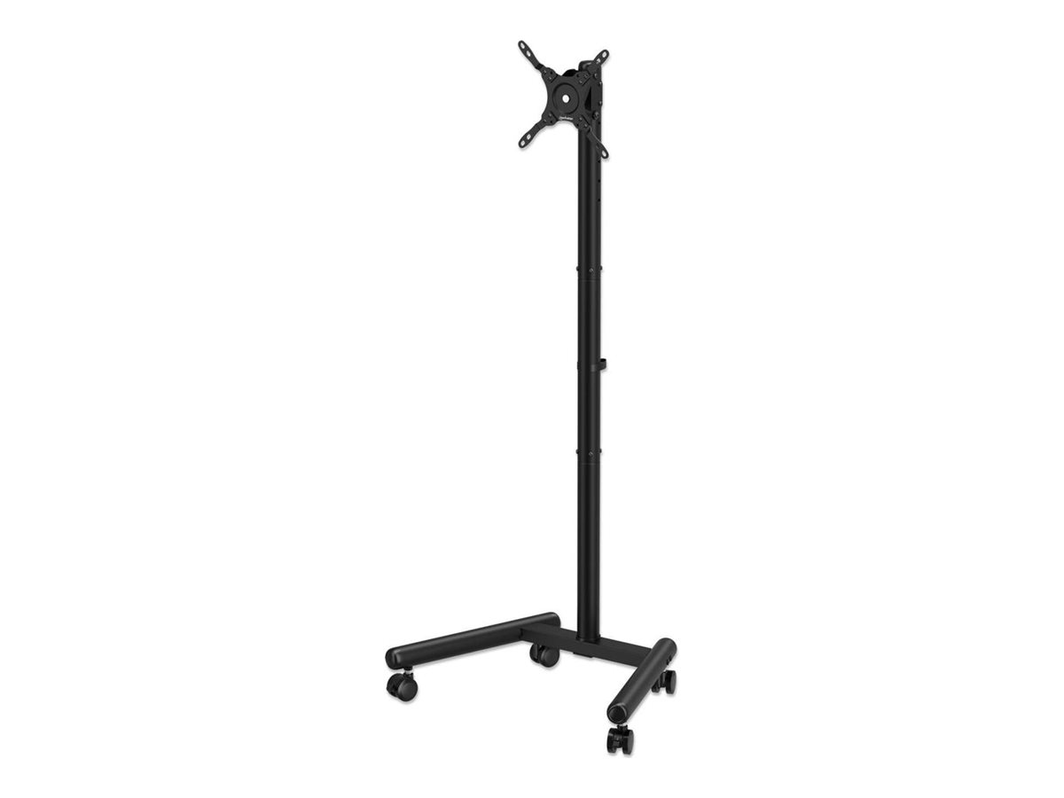 Manhattan Wagen - für Curved Panel/Flat Panel - economy, compact, height-adjustable - Stahl, Kunststoff - Schwarz - Bildschirmgröße: 33-127 cm (13"-50")