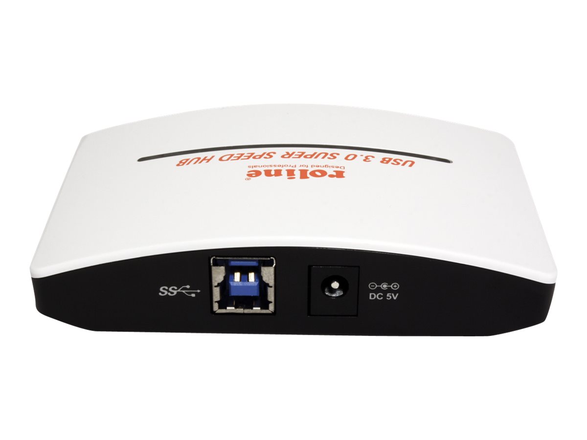 ROLINE USB 3.0 Hub Black and White - Hub - 4 x SuperSpeed USB 3.0, Ansicht 3