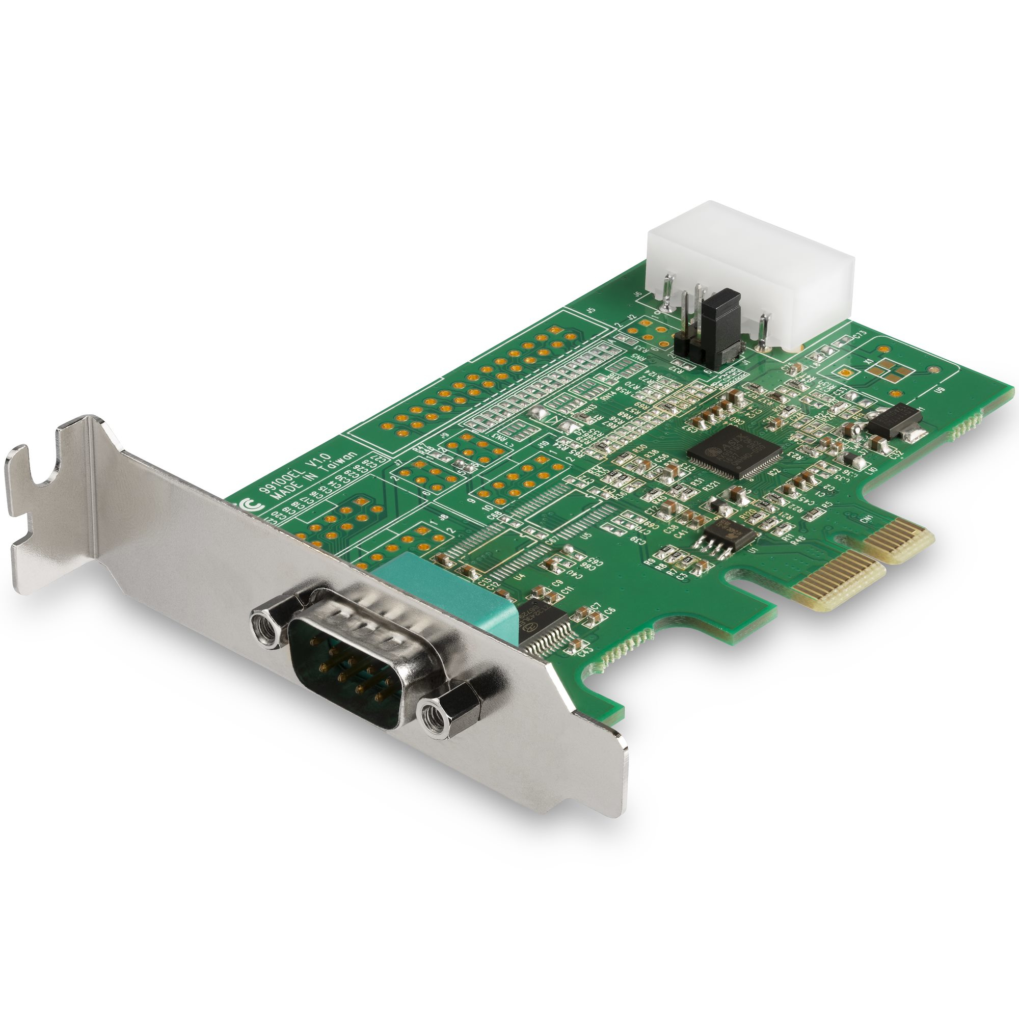 StarTech.com 4 Port Serielle PCI Express RS232 Adapter Karte - PCIe RS232 Serielle Host Controller Karte - PCIe auf Serielle DB9 Karte - 16950 UART - Erweiterungskarte - Windows &amp; Linux, PCIe, Seriell, Full-height / Low-profile, RS-232, Grün, 214358 h